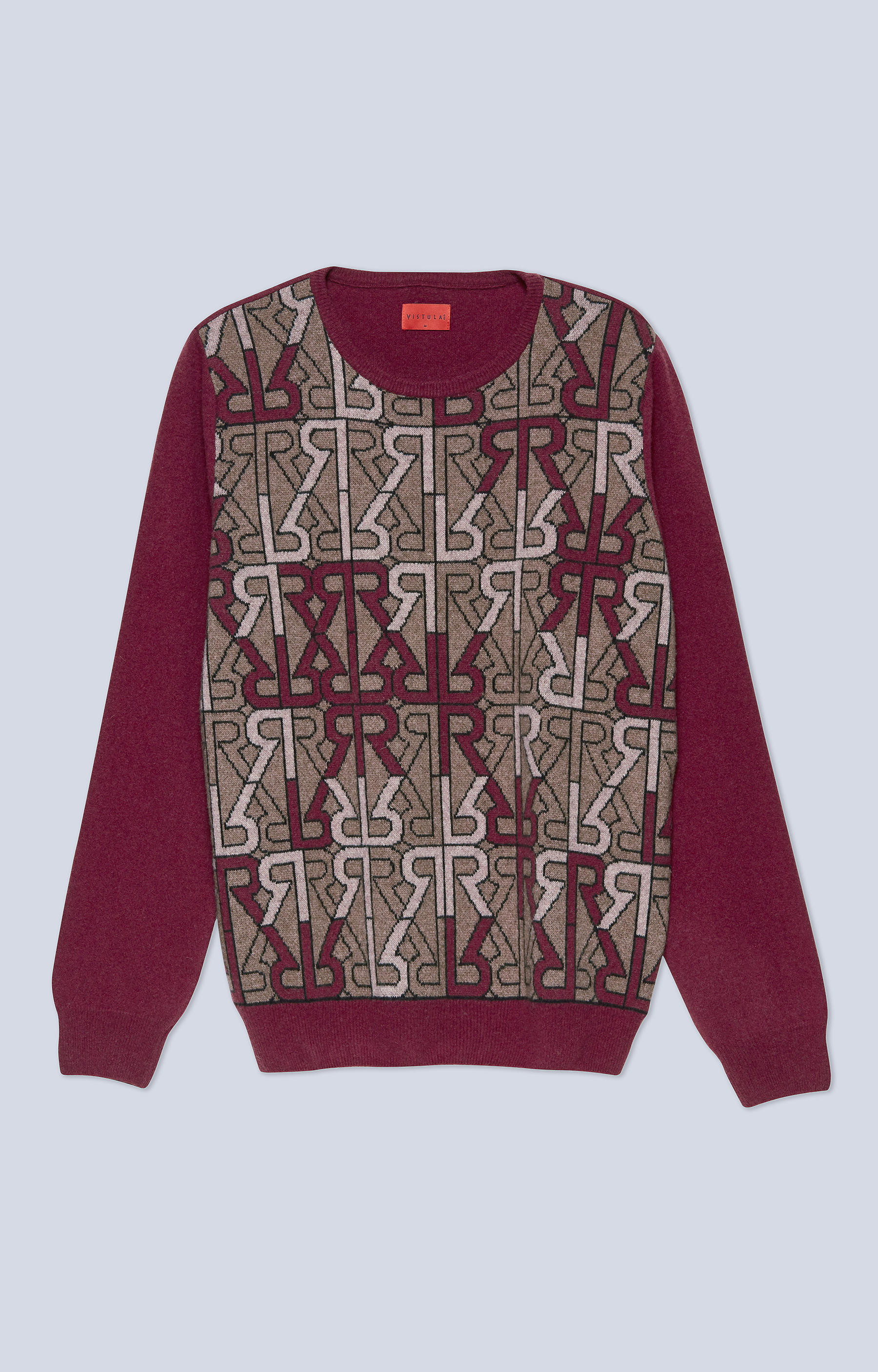 Lekki sweter wełniany z monogramem