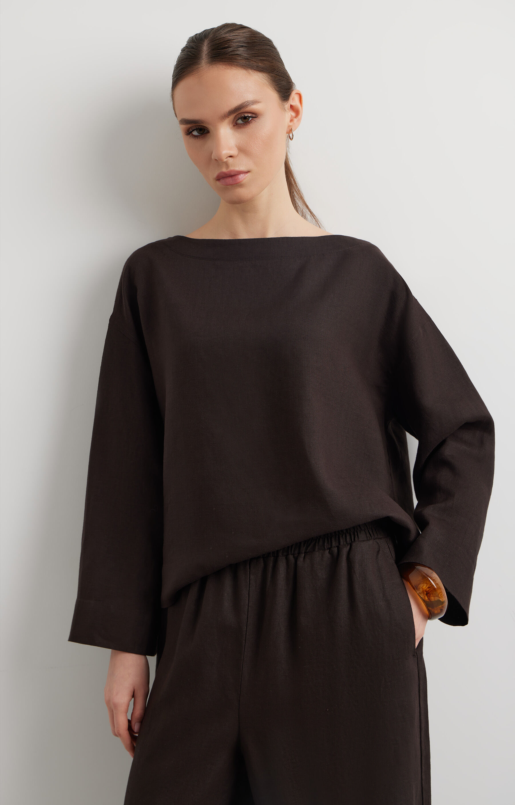 Lniana bluzka regular - 6