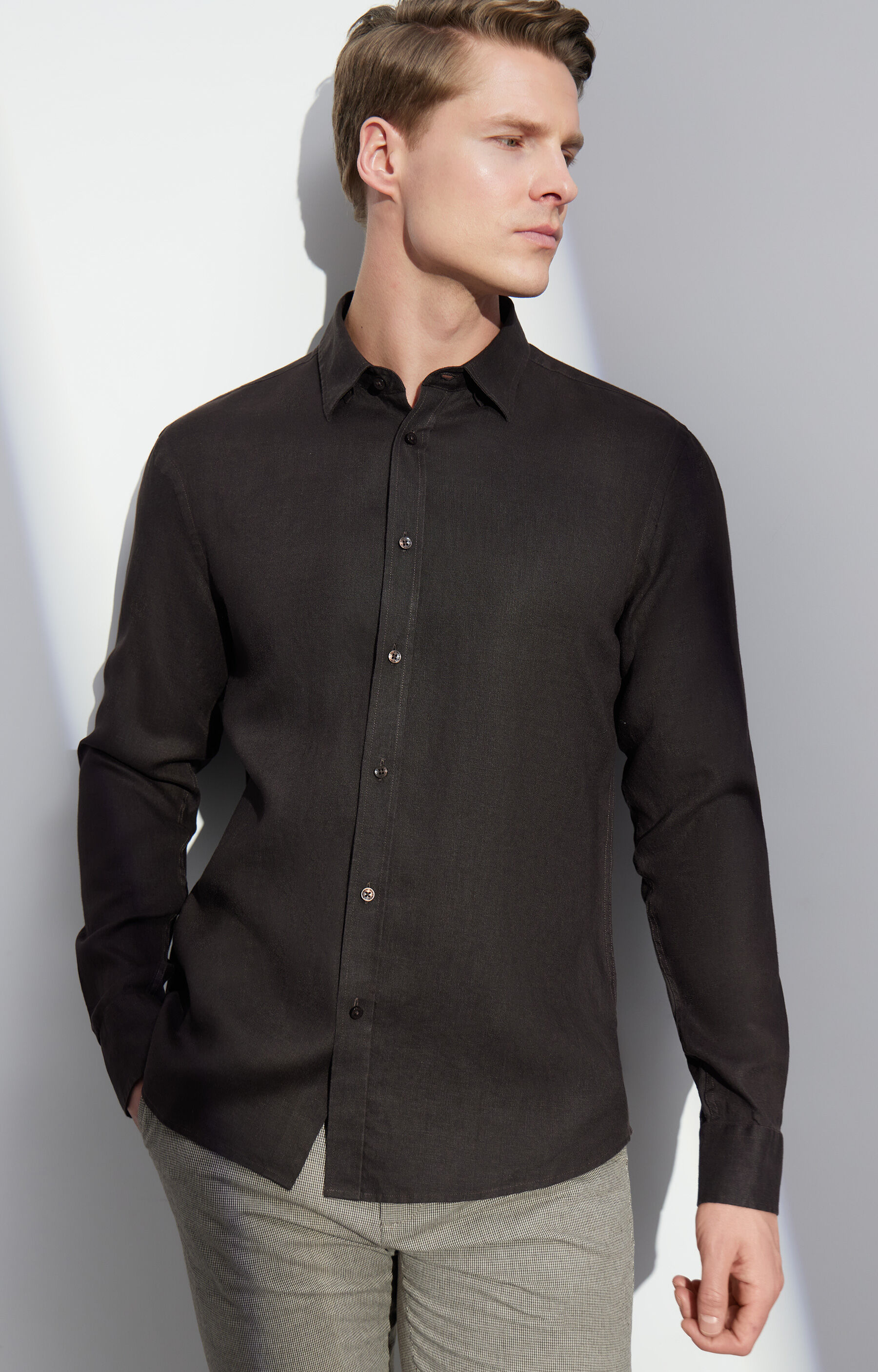 Lniana koszula regular - 6