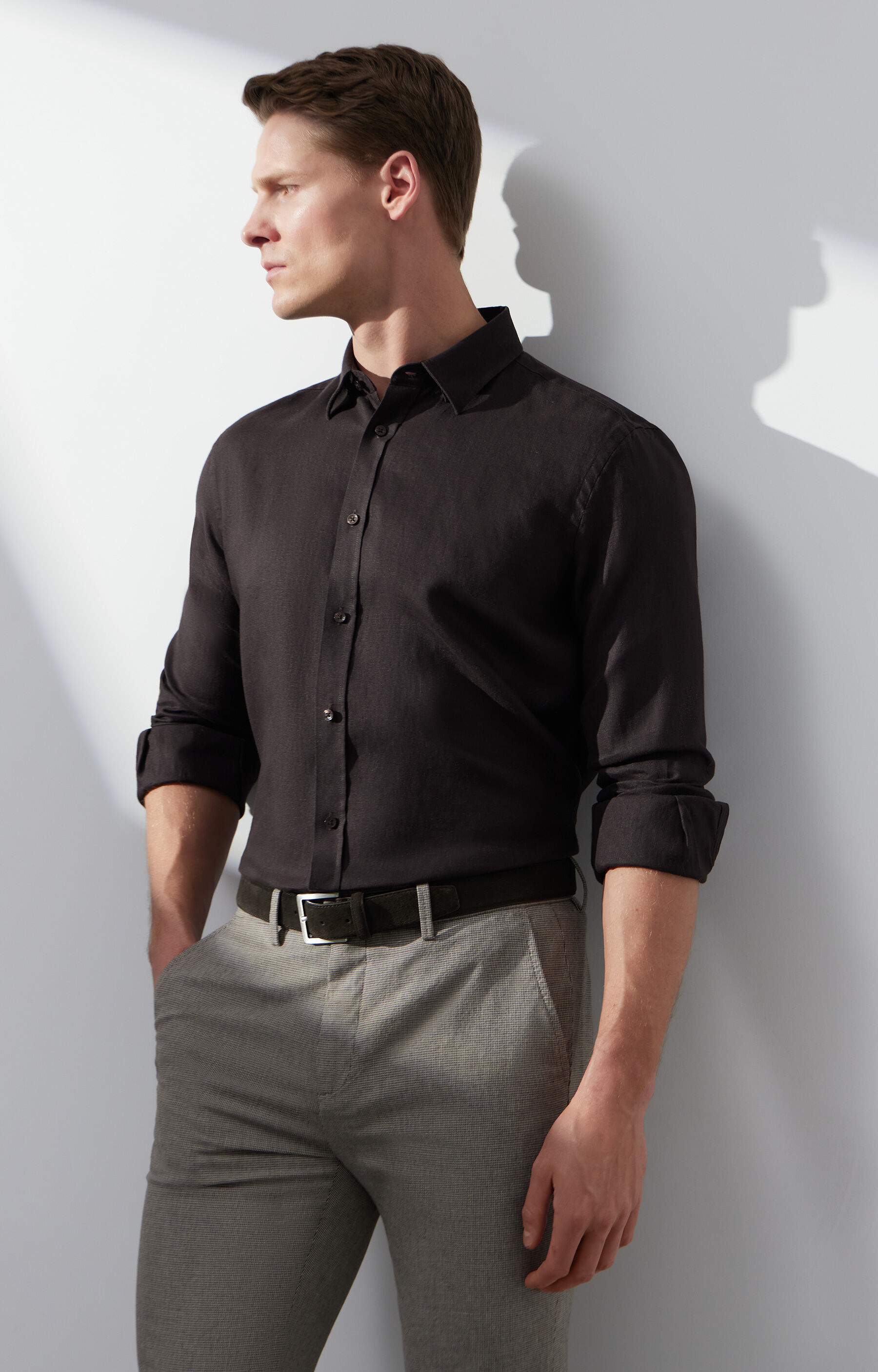 Lniana koszula regular - 8