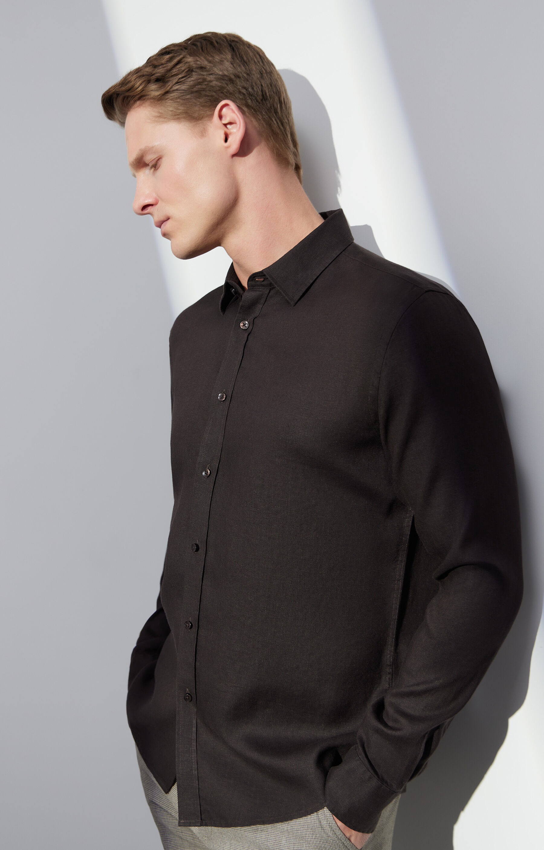 Lniana koszula regular - 7