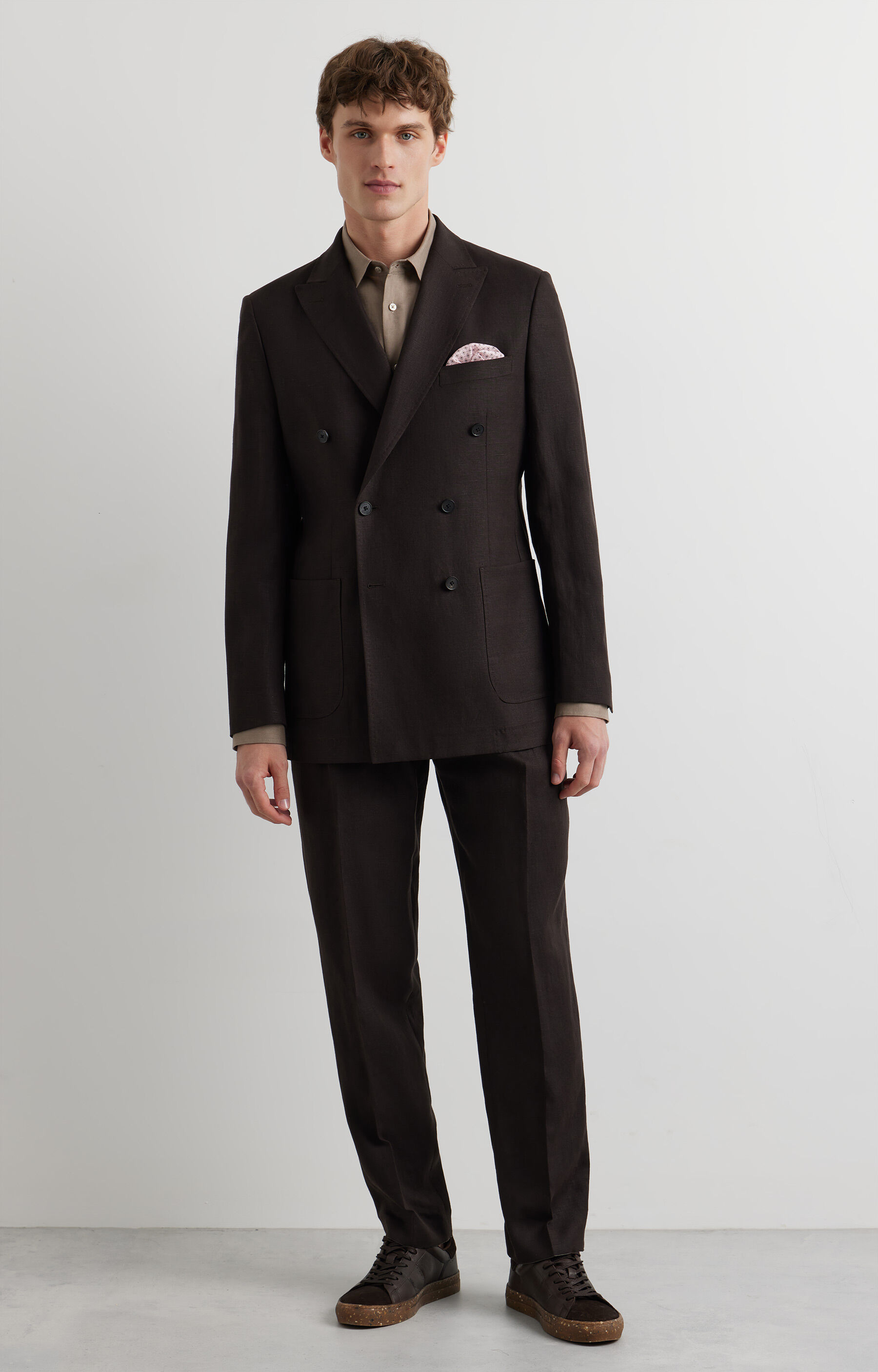 Lniane spodnie super slim do garnituru - Mix&Match