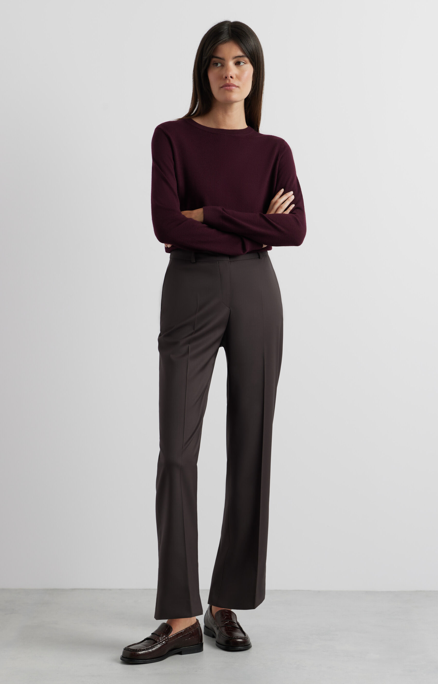 Wełniane spodnie slim fit - zestaw