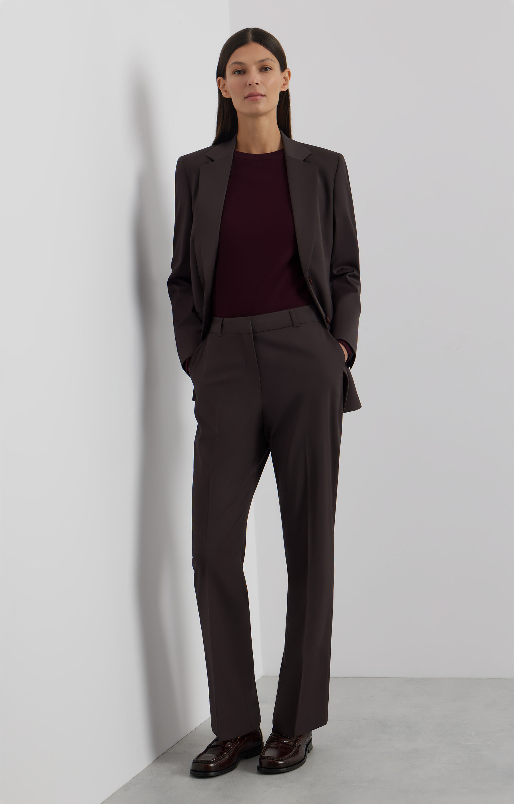 Wełniane spodnie slim fit do garnituru - Mix&Match - 6