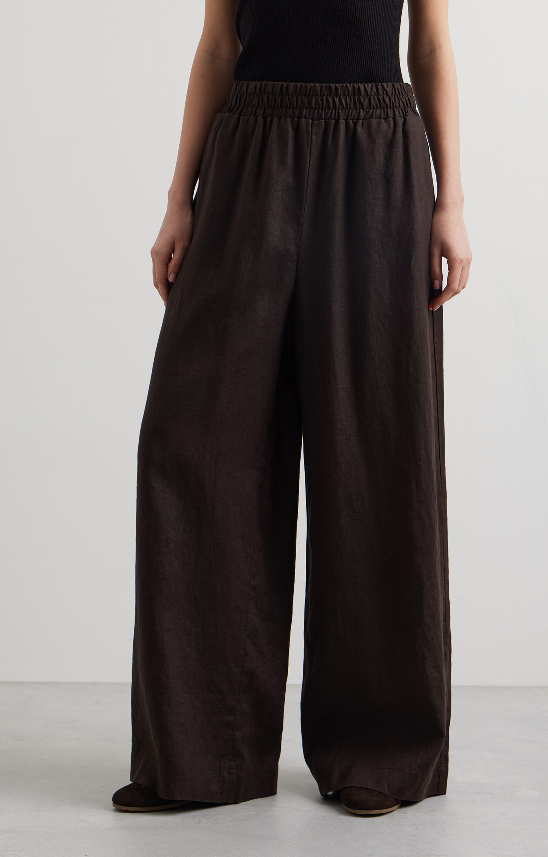 Lniane spodnie regular - 2