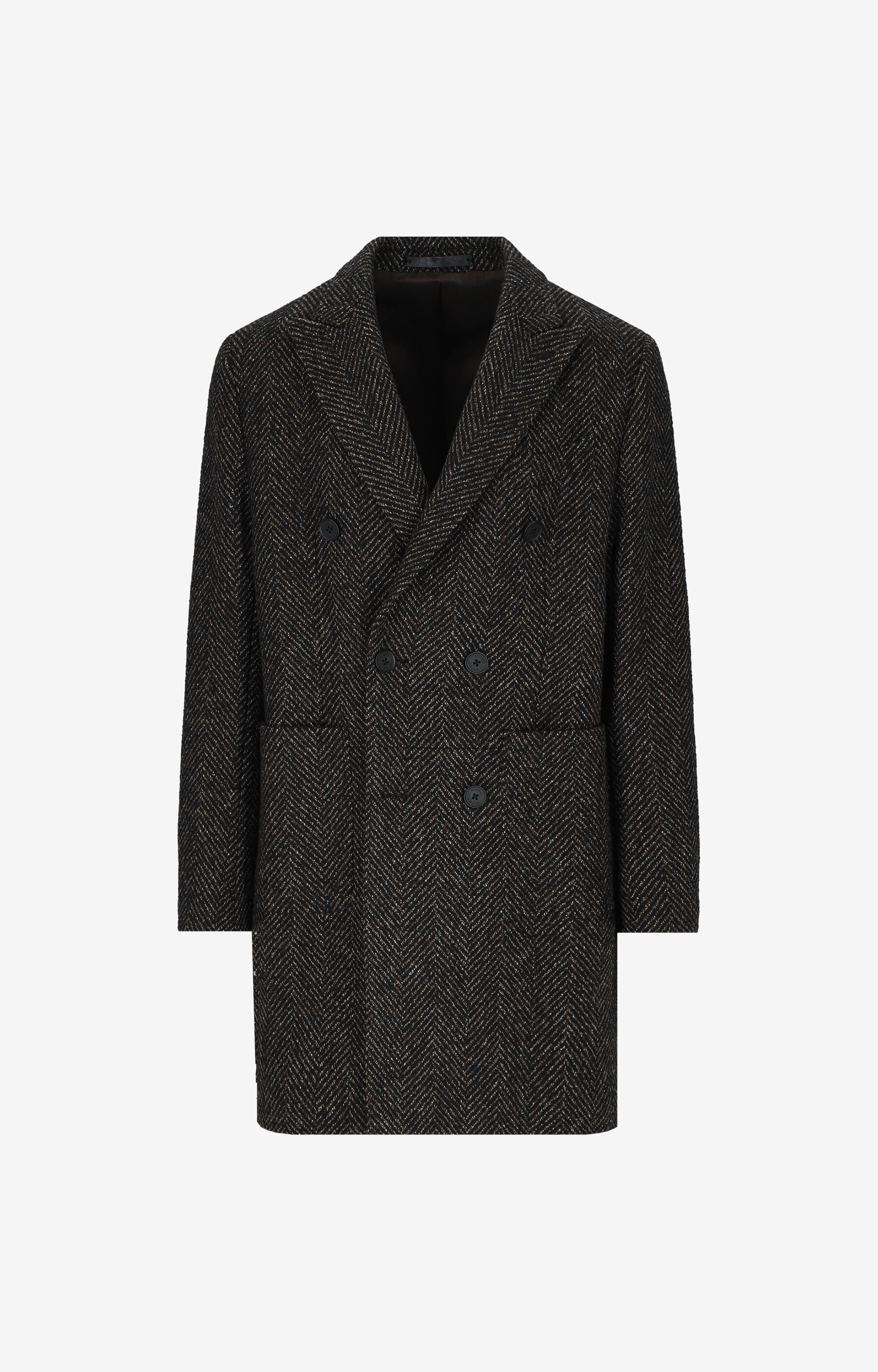 Dwurzędowy płaszcz w jodełkę - 2