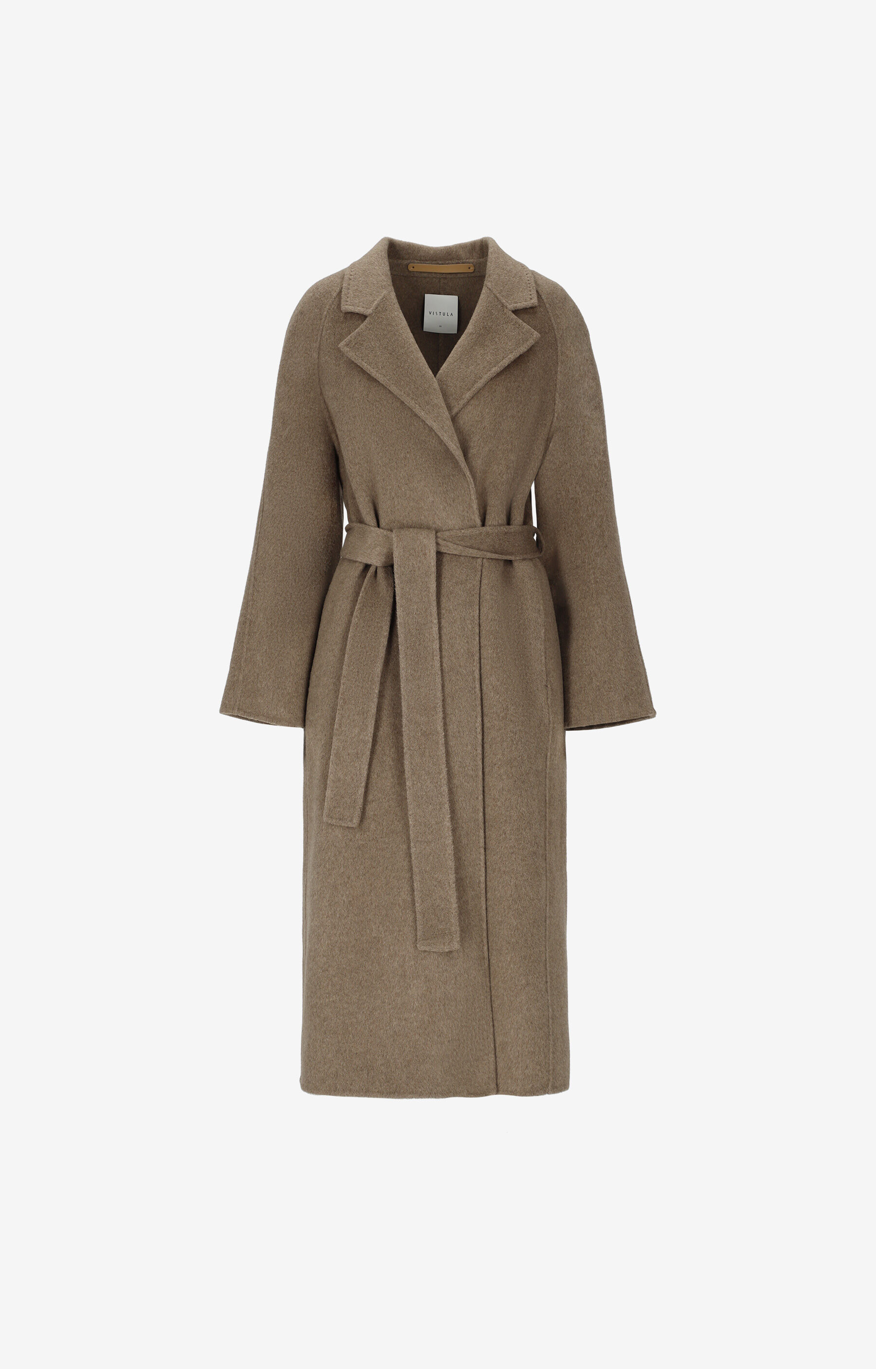 Kopertowy płaszcz z paskiem - 3