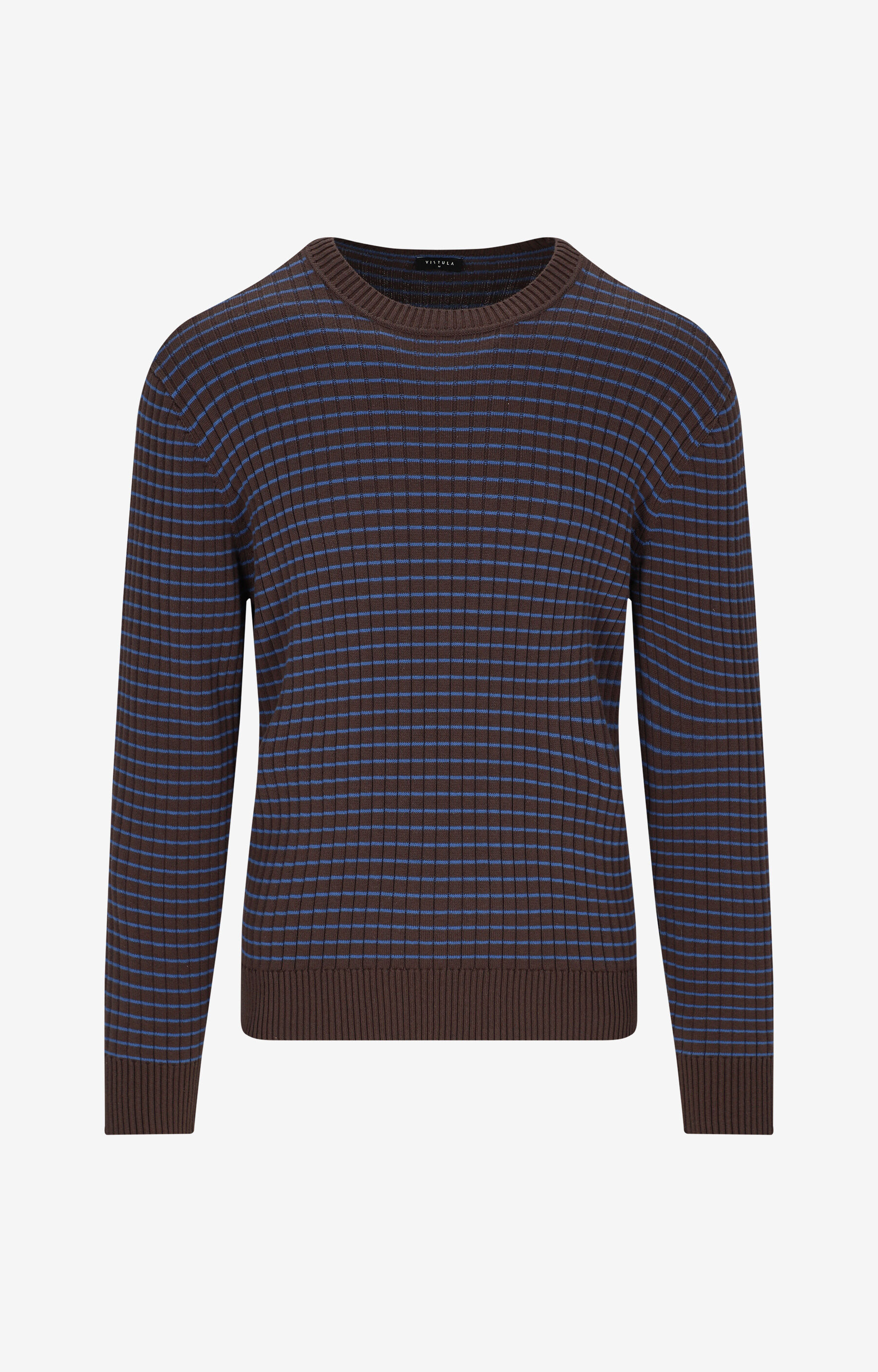 Prążkowany sweter round neck - 2