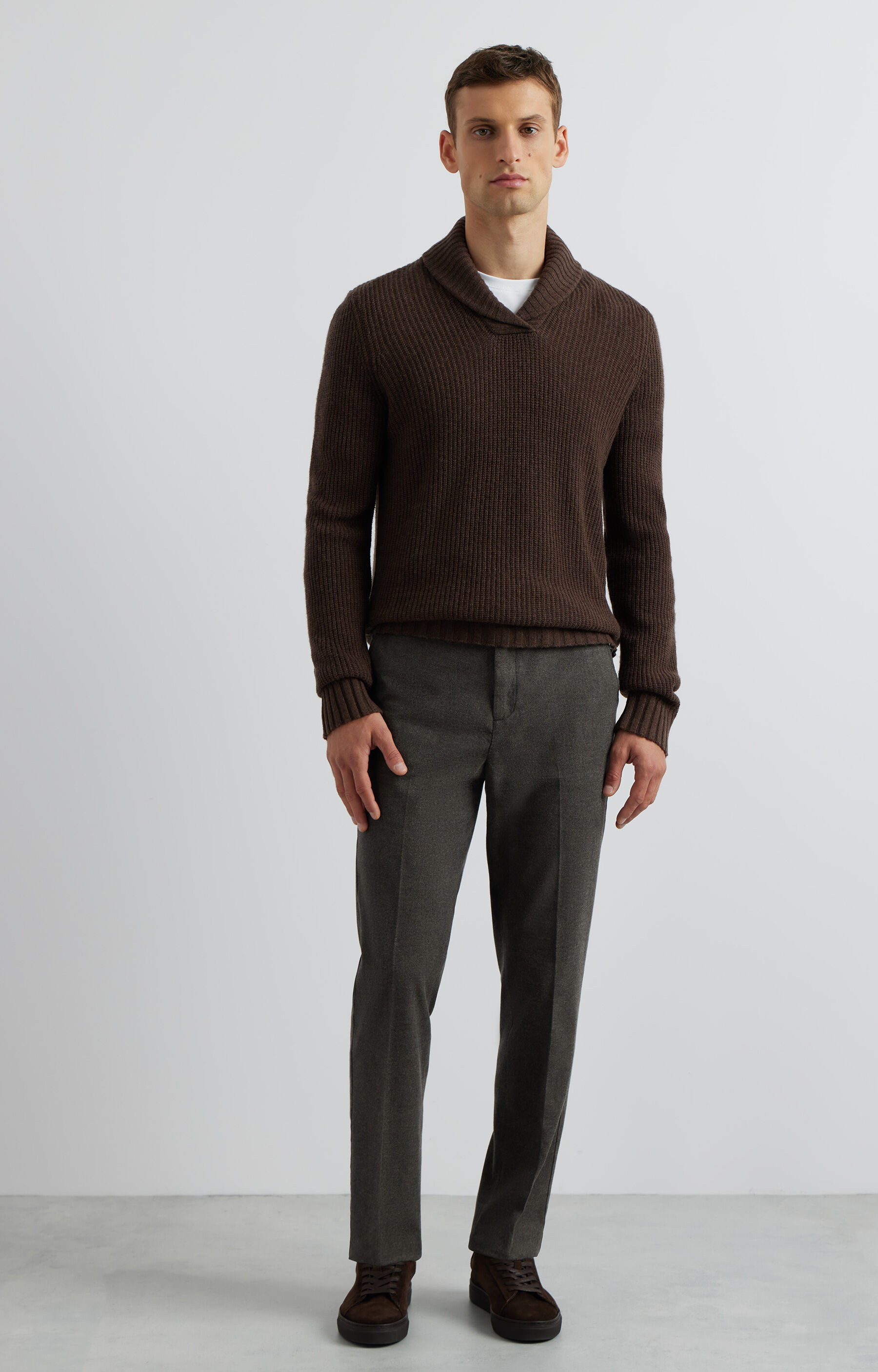 Sweter z kołnierzem szalowym - 4
