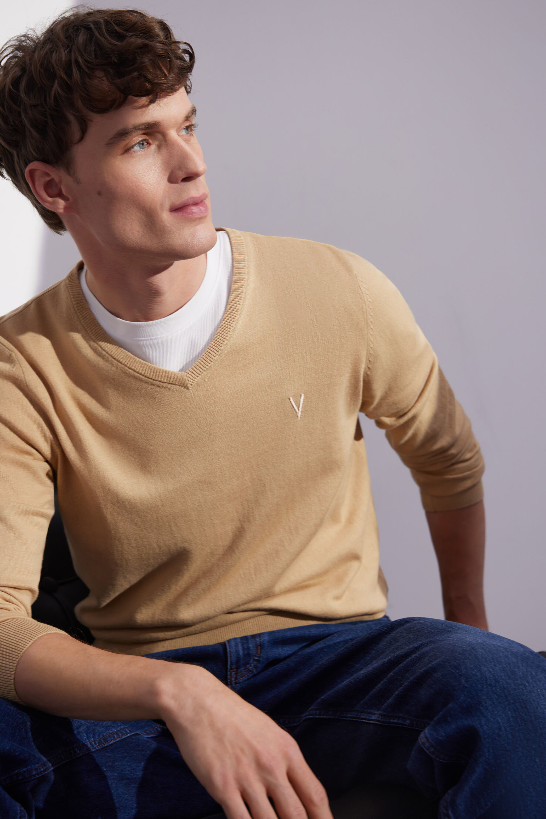Sweter v-neck - 5