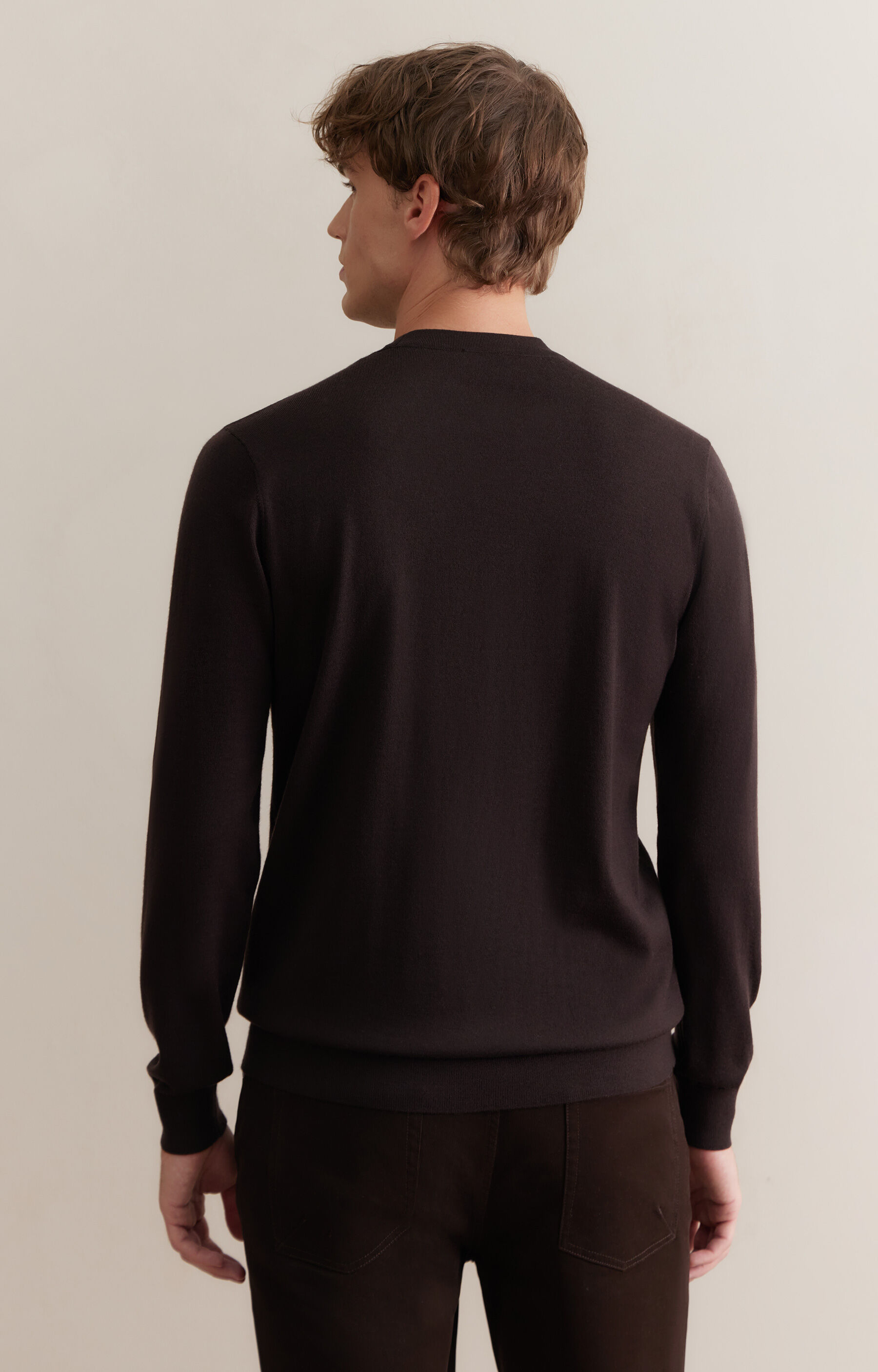Gładki sweter round neck - 2