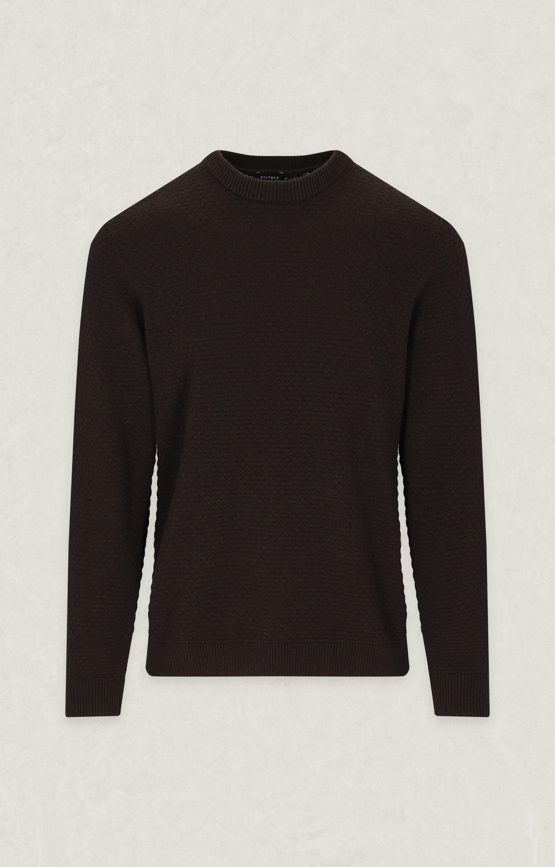 Geometryczny sweter round neck - 2