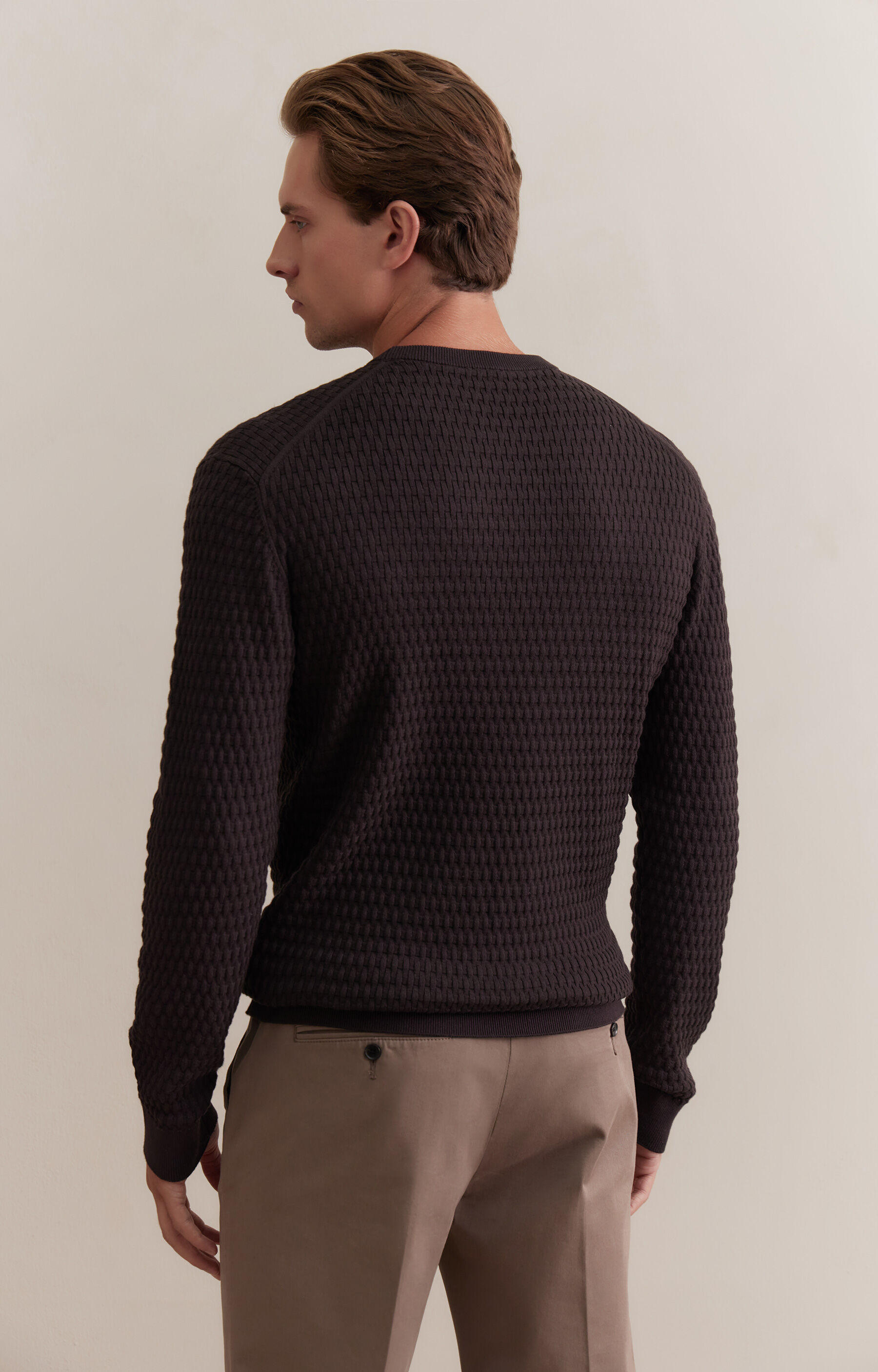 Bawełniany sweter w geometryczny wzór - 3