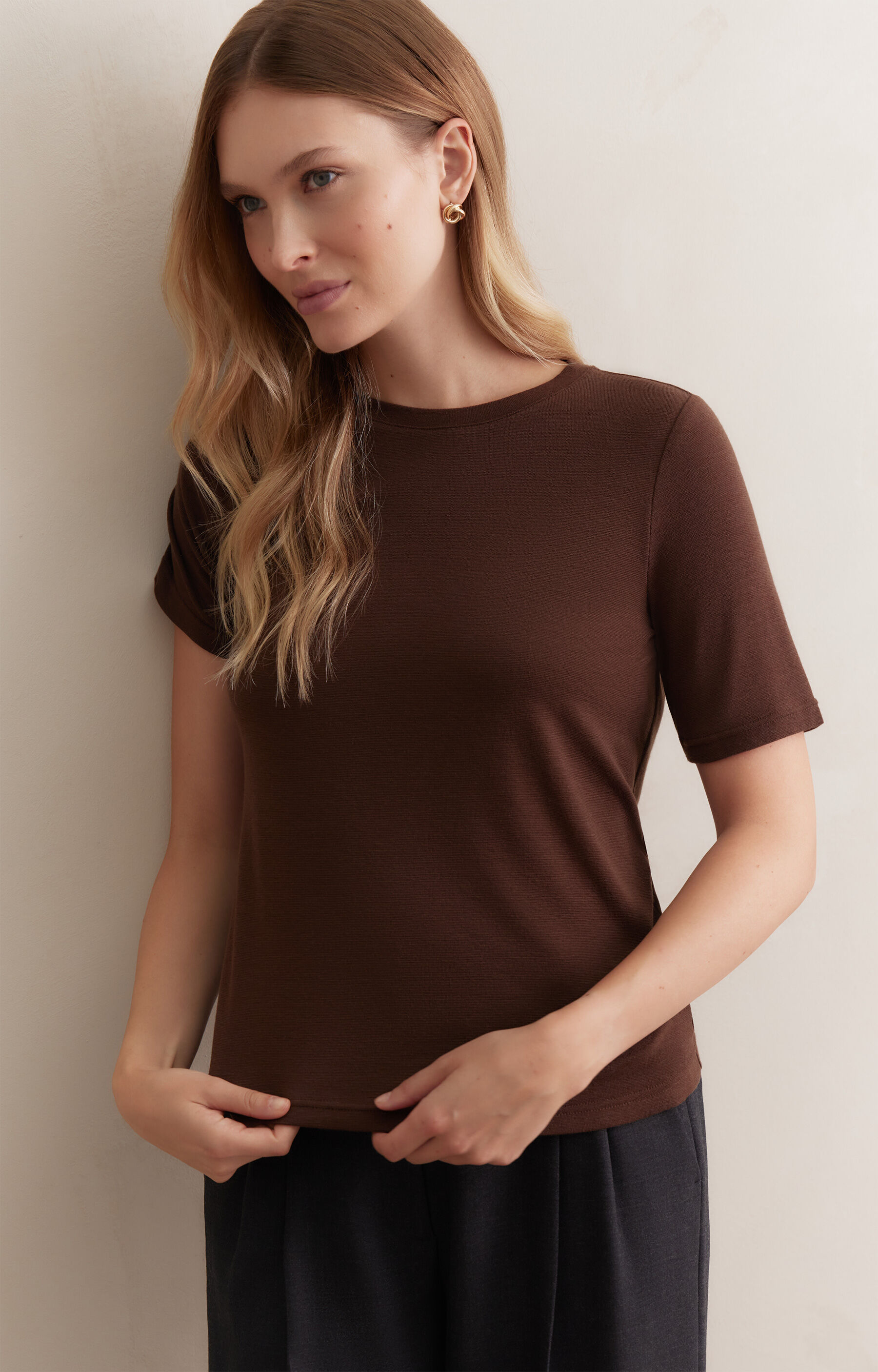 Gładki t-shirt regular