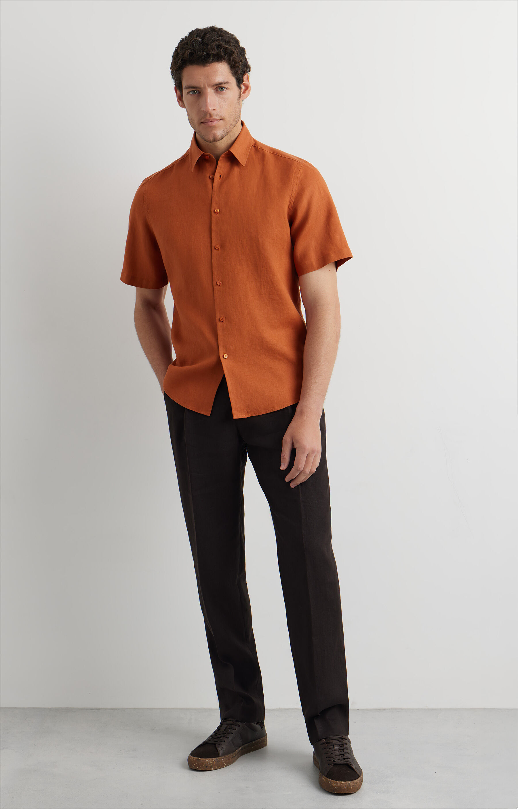 Lniana koszula regular - 5