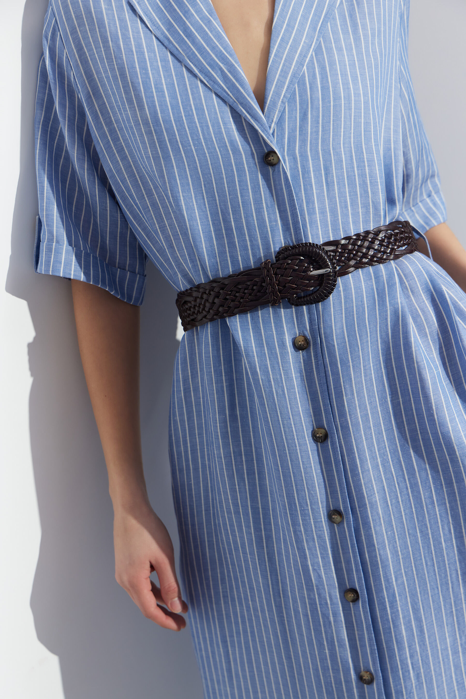 Skórzany pasek z plecionki