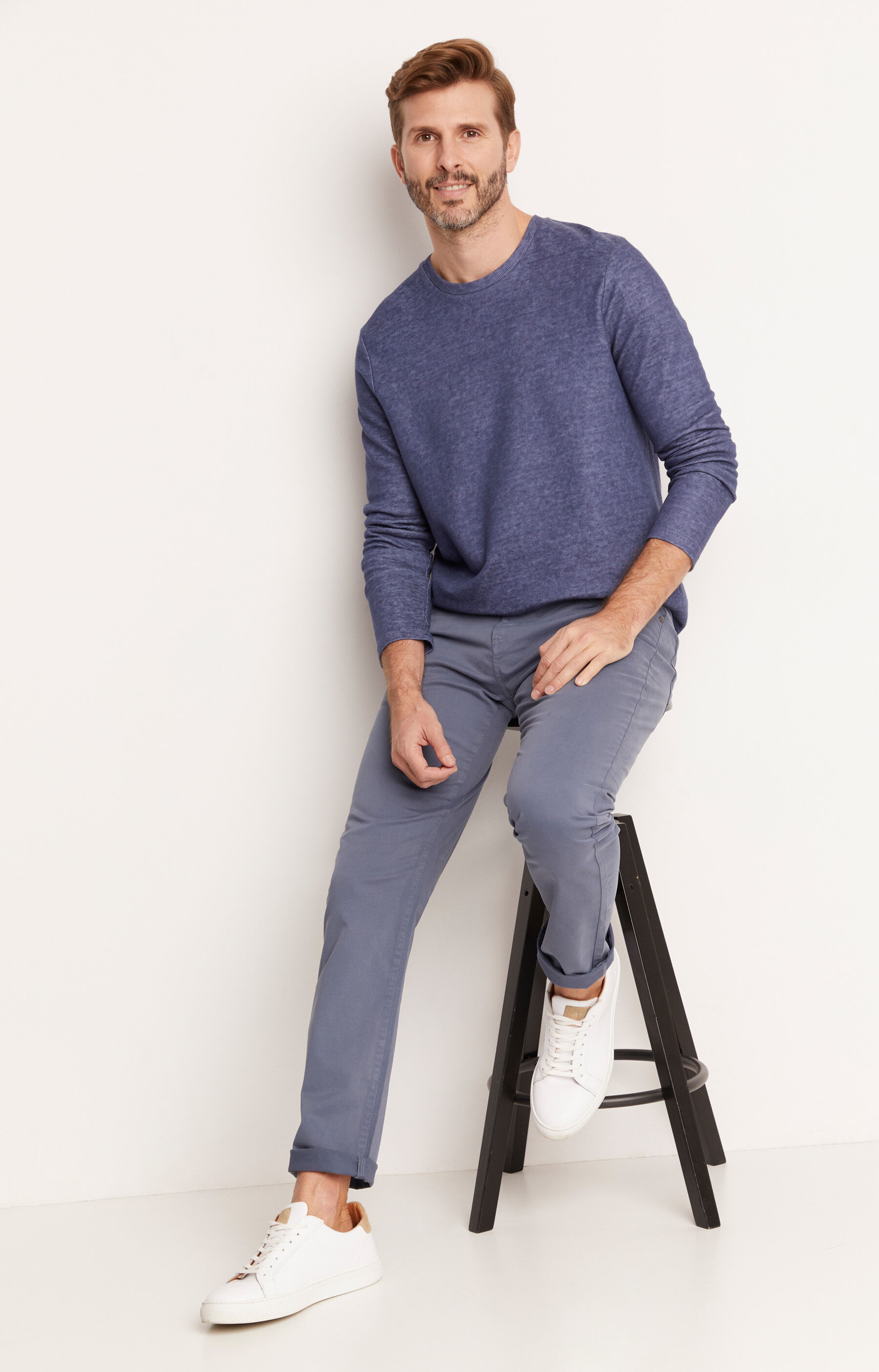 Lekka bluza typu round-neck - 3