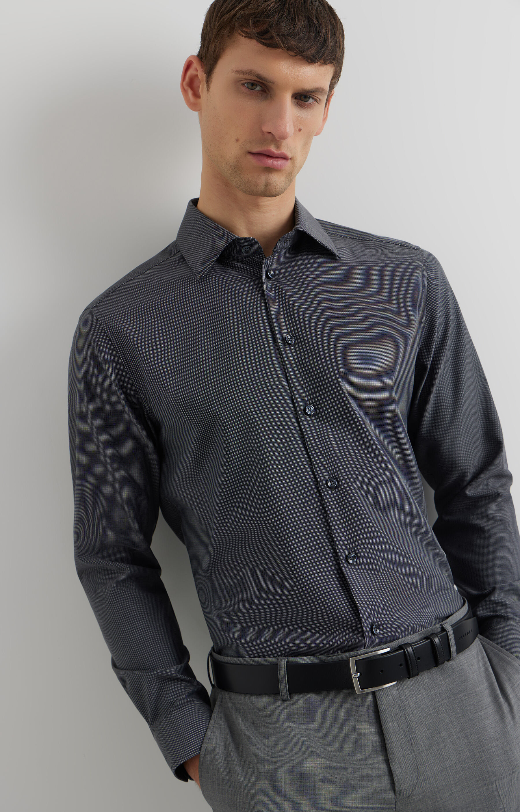 Koszula slim w mikrowzór - 3