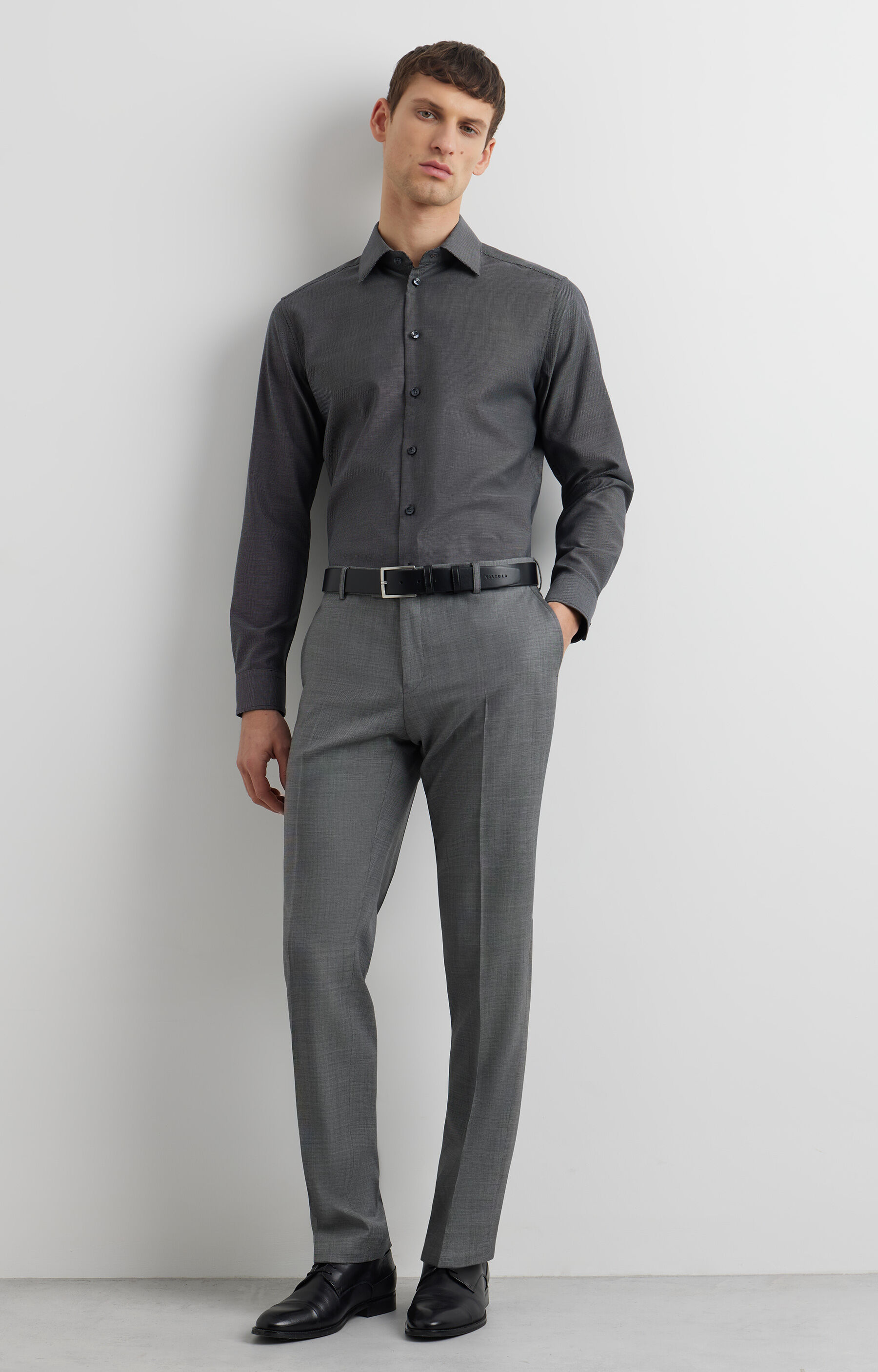 Koszula slim w mikrowzór - 5