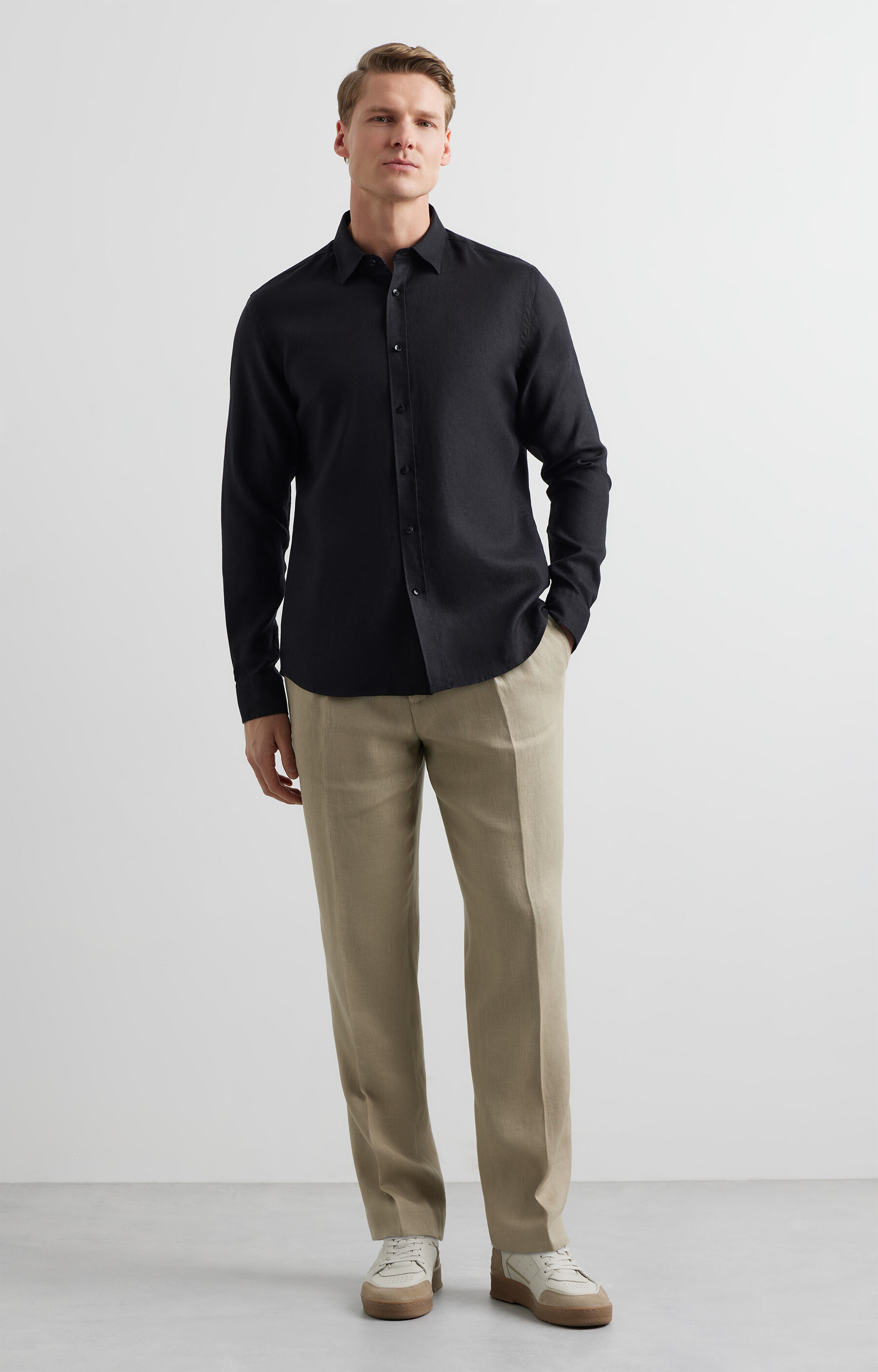 Lniana koszula regular - 5