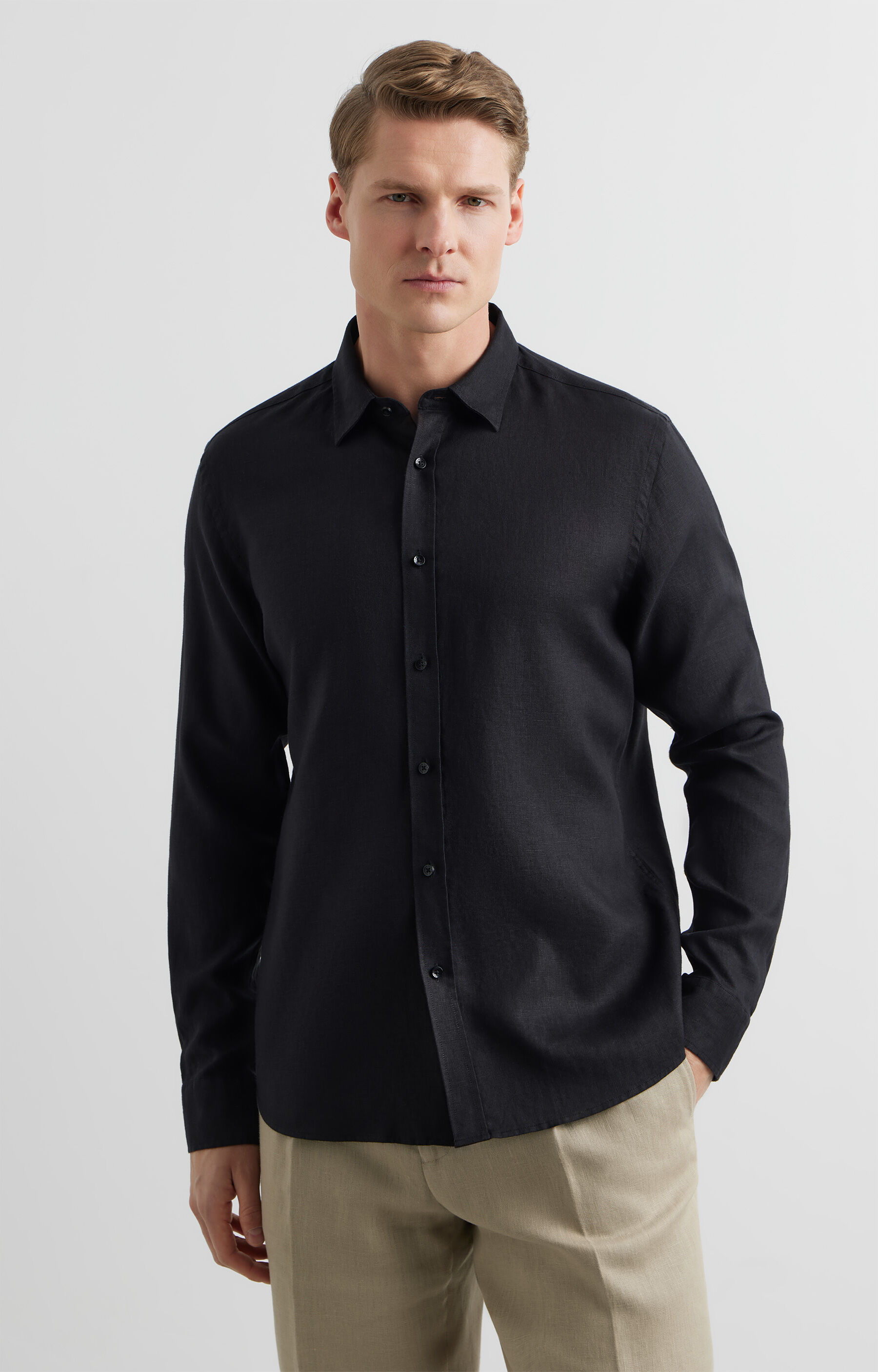 Lniana koszula regular