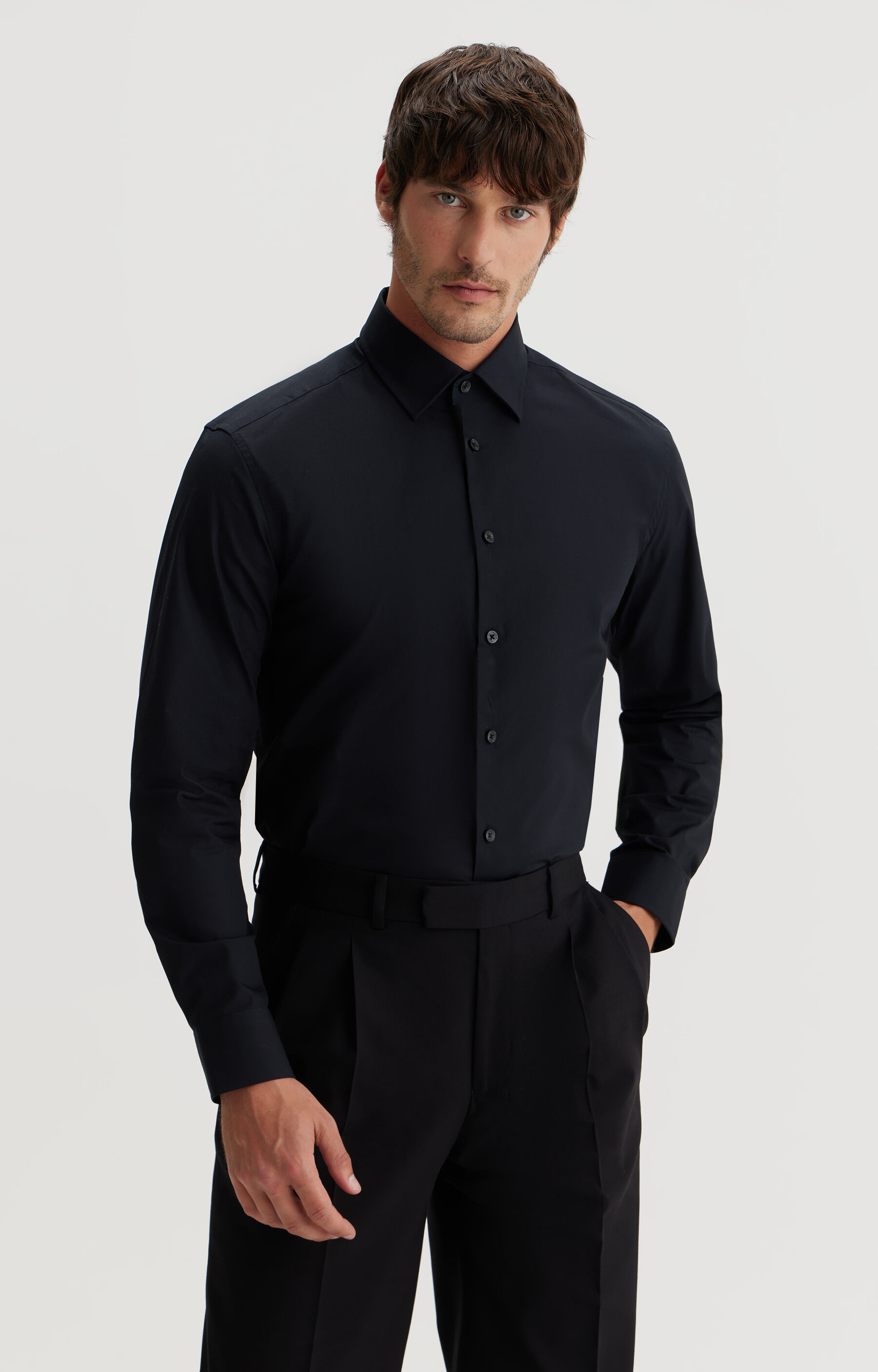 Gładka koszula slim fit