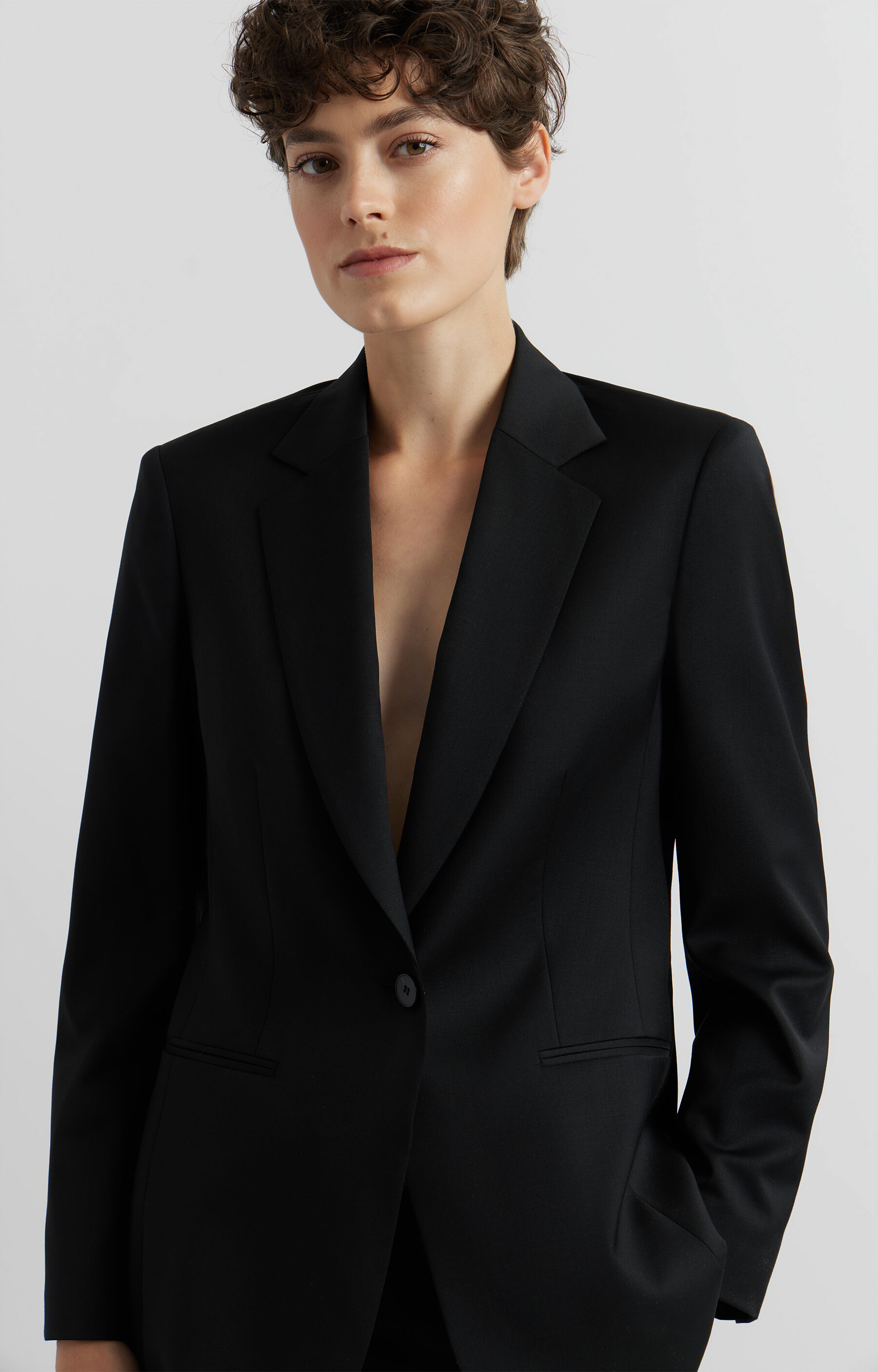 Wełniana marynarka slim - zestaw - 5