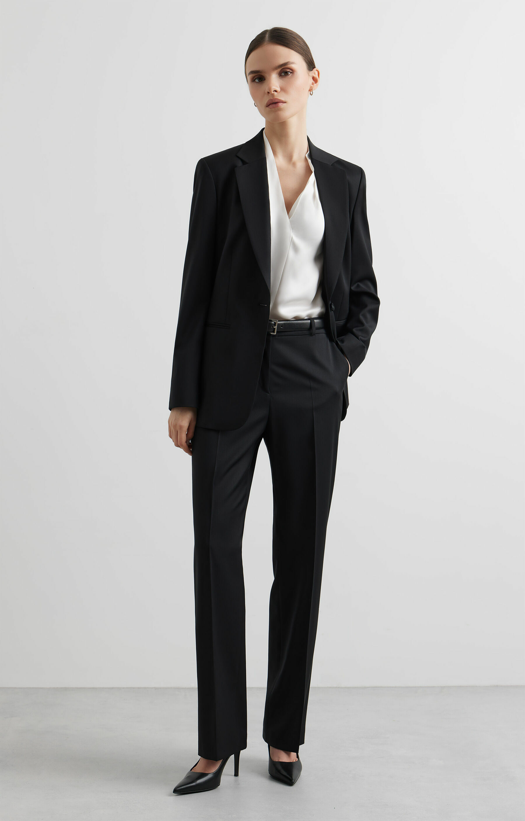 Wełniane spodnie slim do garnituru - Mix&Match