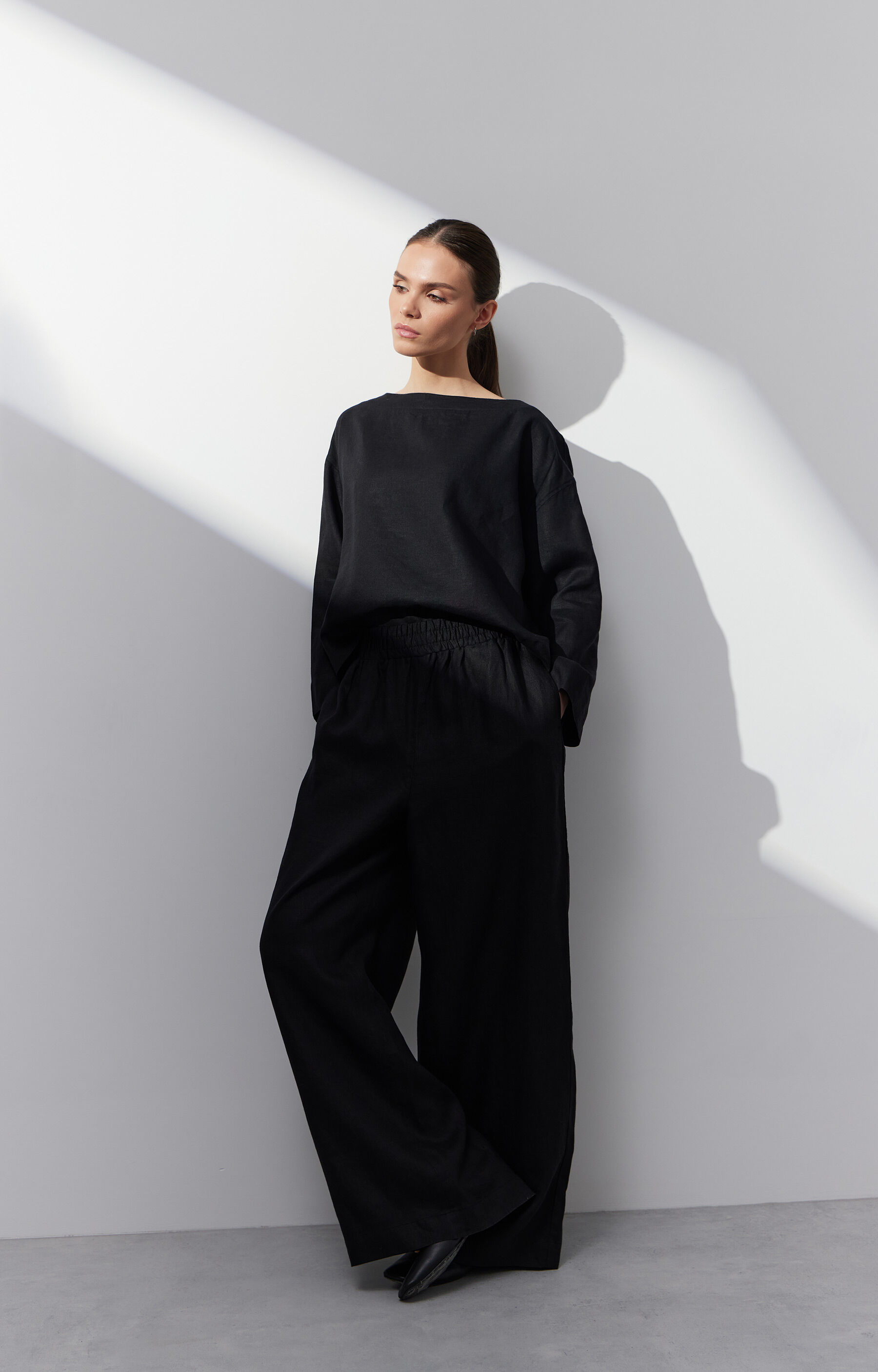 Lniane spodnie regular