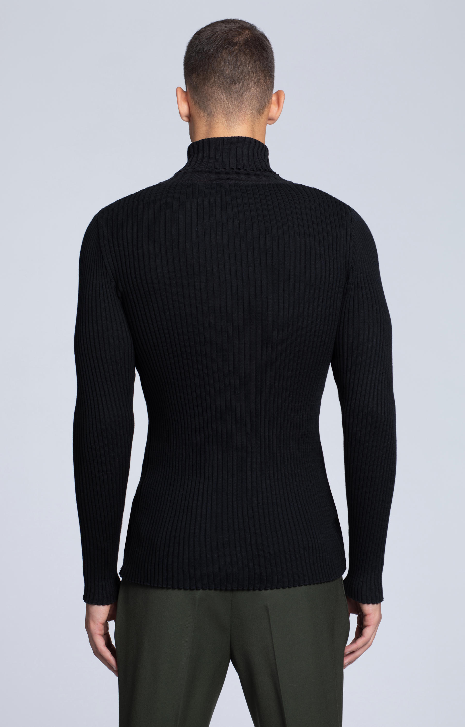 Bawełniany golf o ribowym splocie - 3