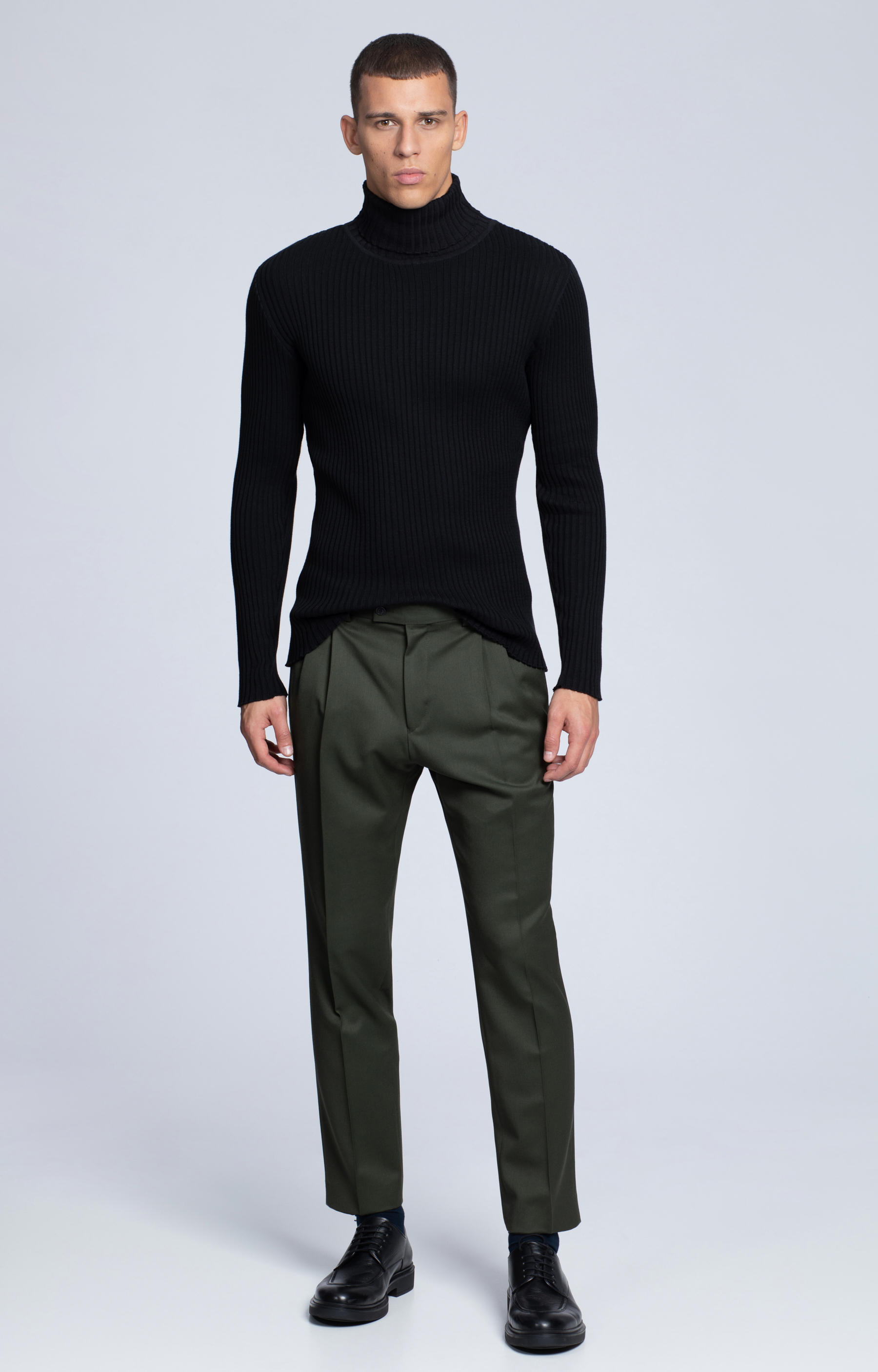 Bawełniany golf o ribowym splocie