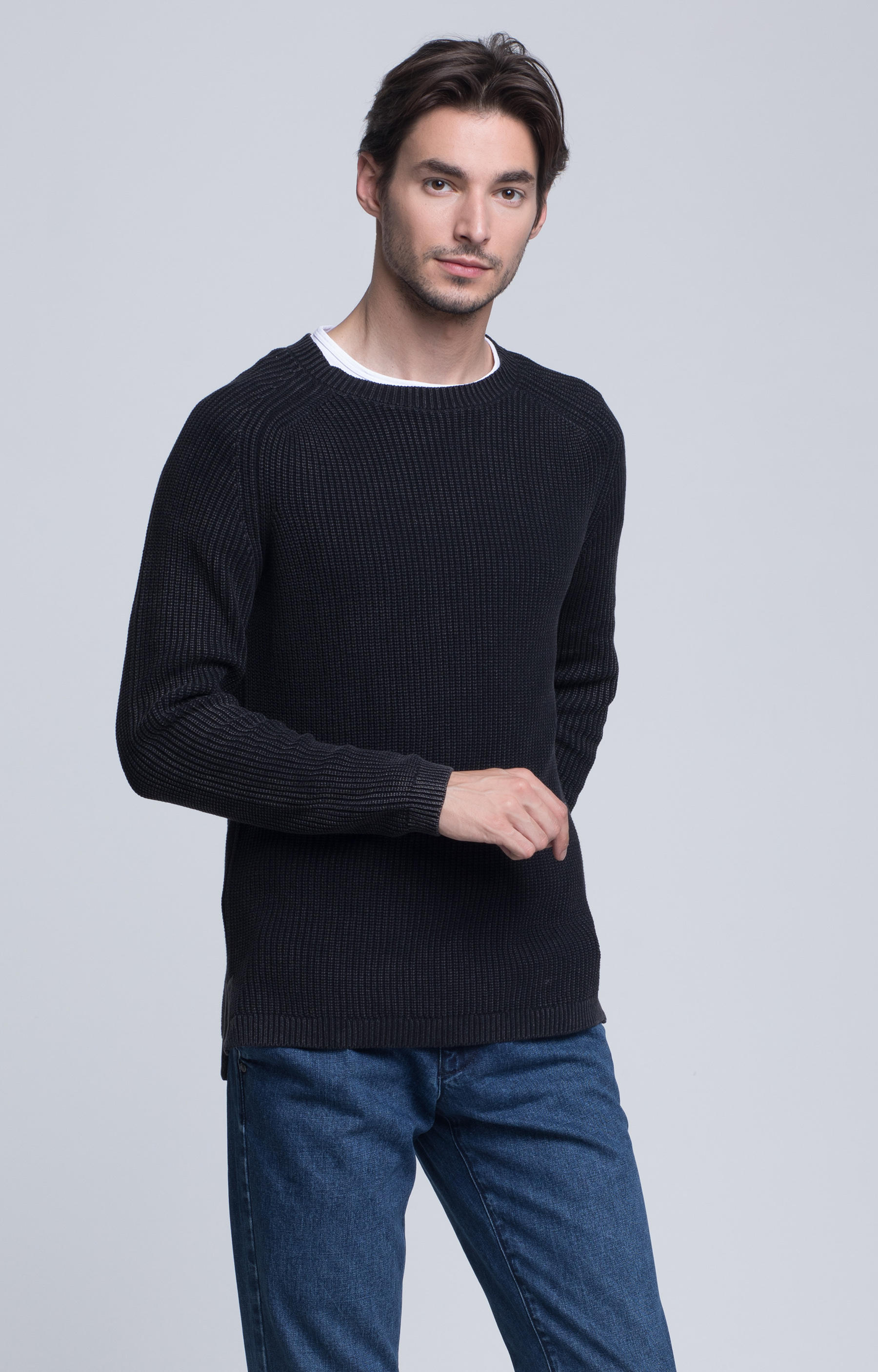 Bawełniany sweter round-neck - 2