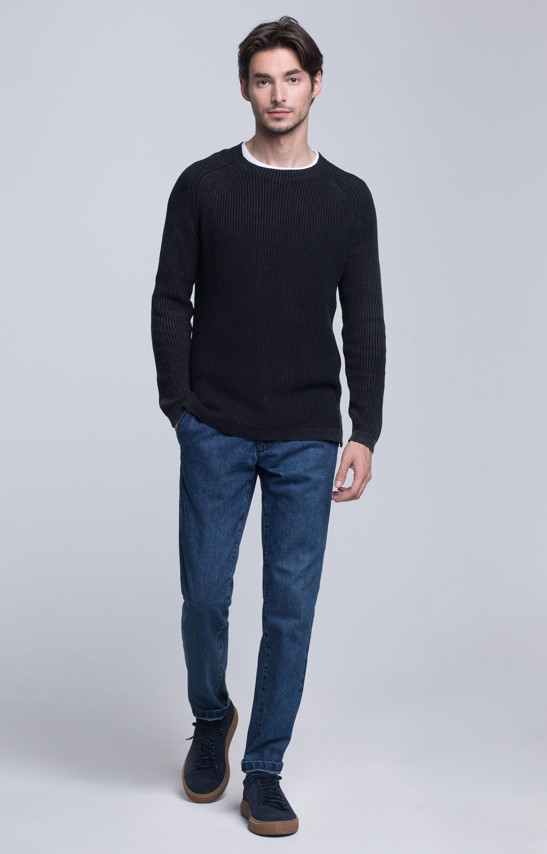 Bawełniany sweter round-neck