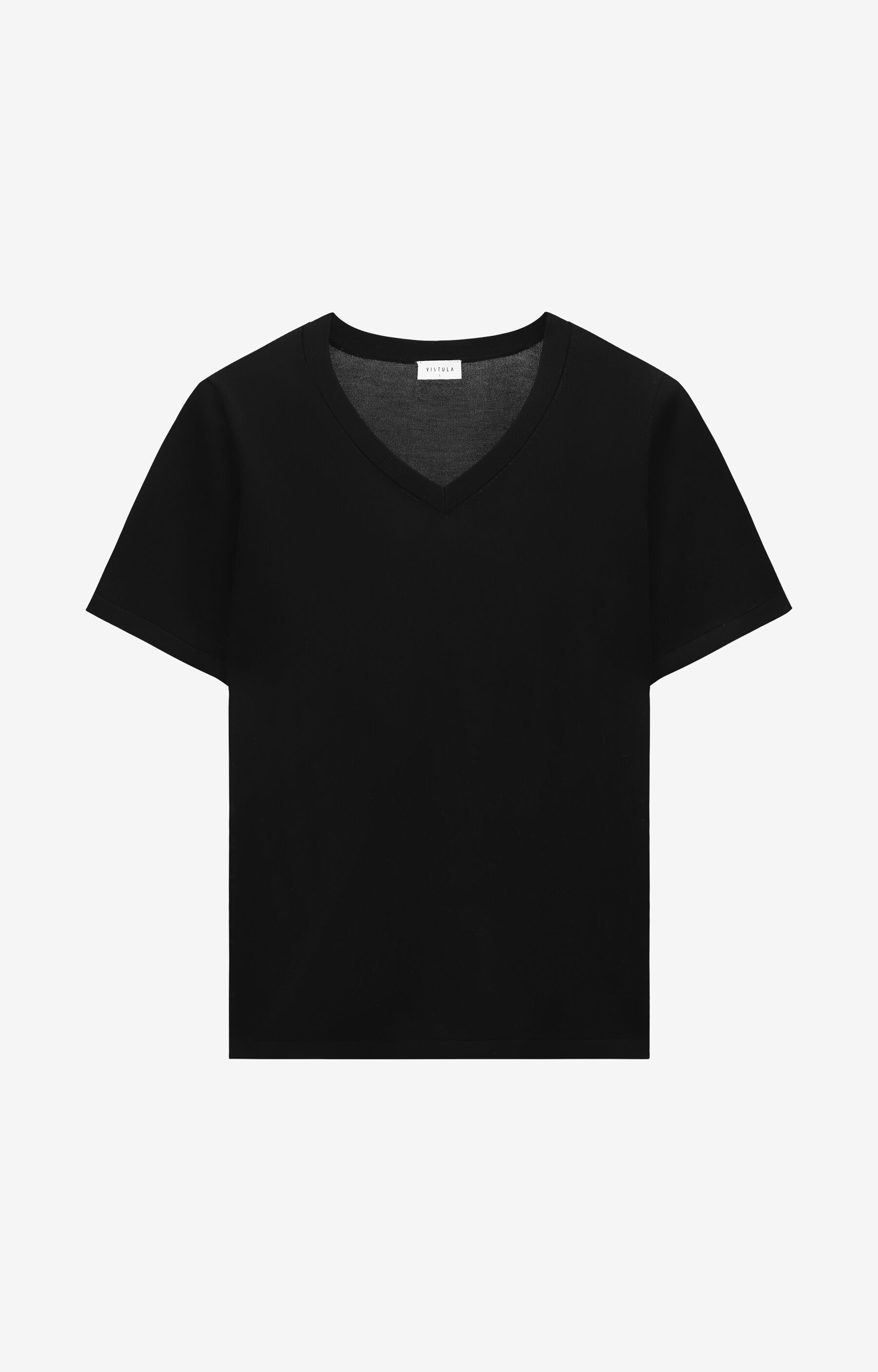 Swetrowy t-shirt v-neck - 2