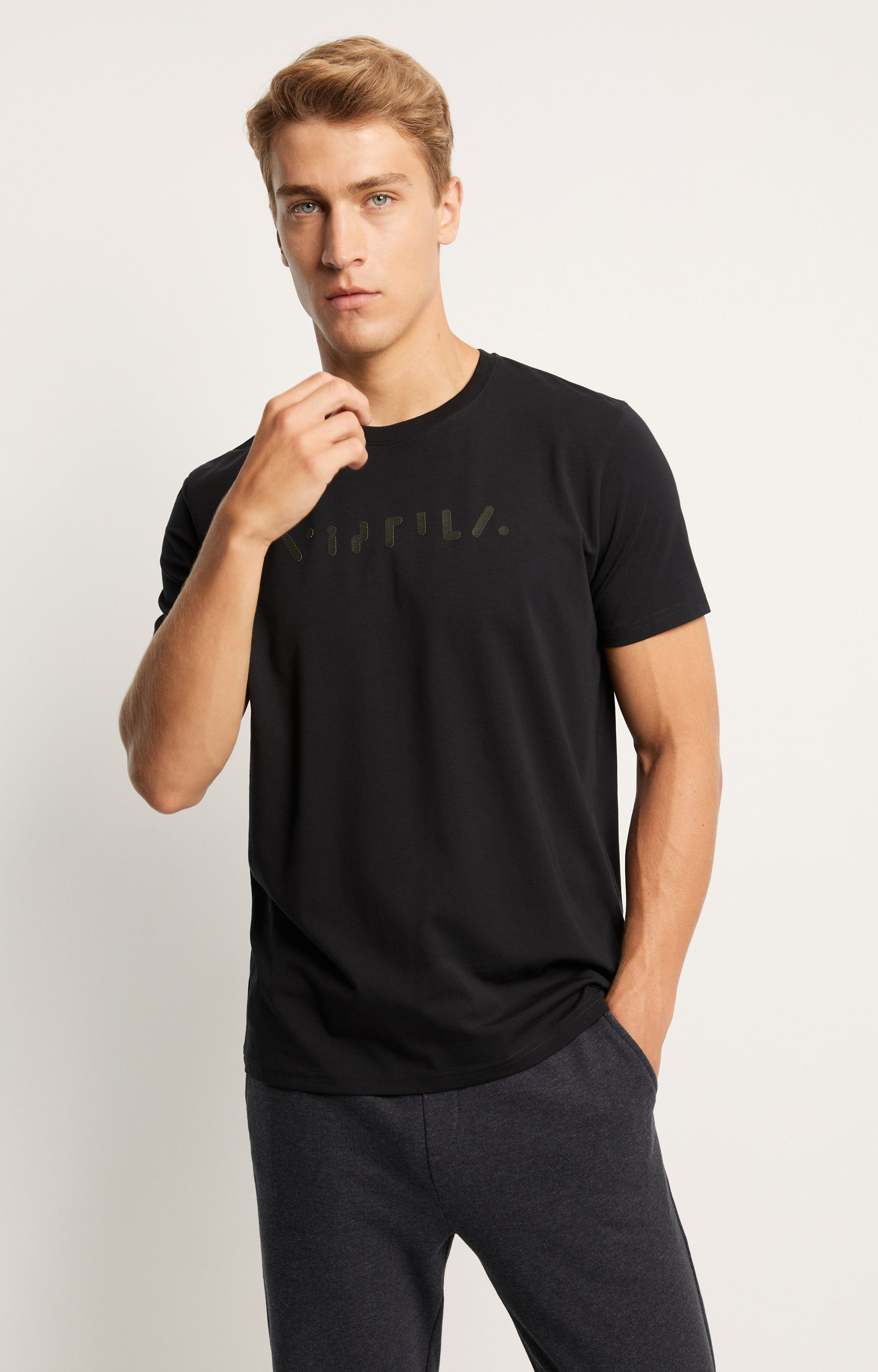 T-shirt z bawełny pima z dodatkiem elastanu - 2