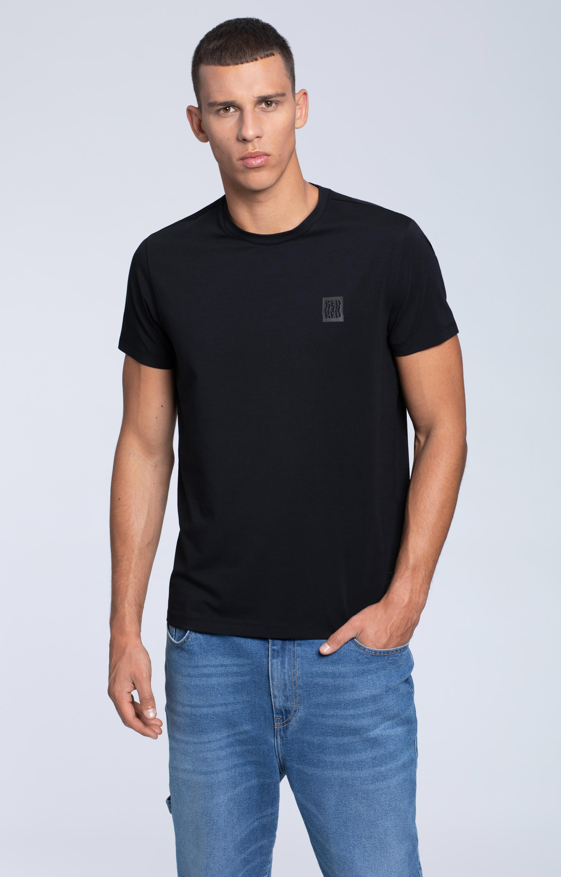 T-shirt z bawełny pima - 2