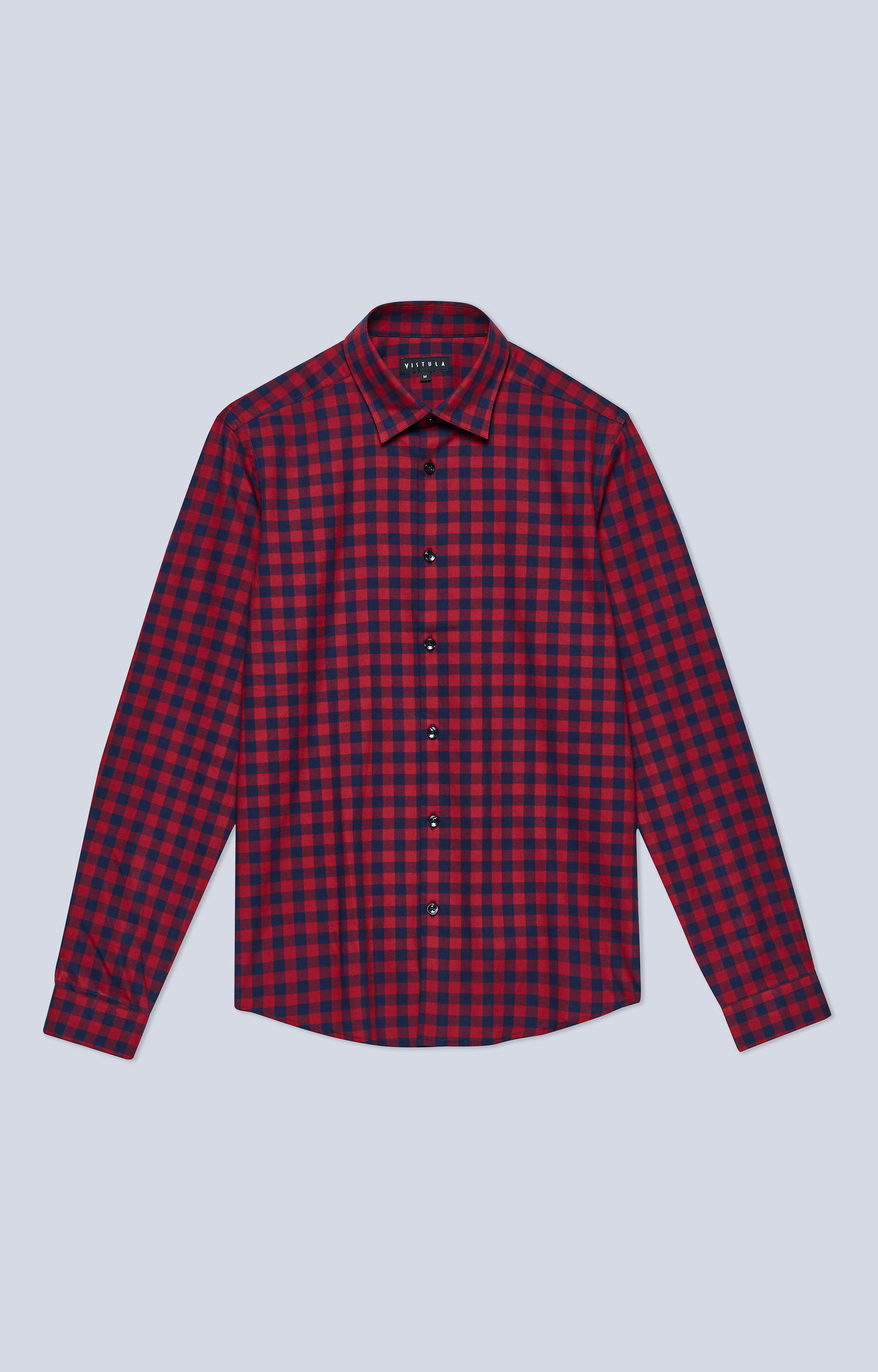 Dopasowana koszula w kratę, kołnierz kryte button-down - 4