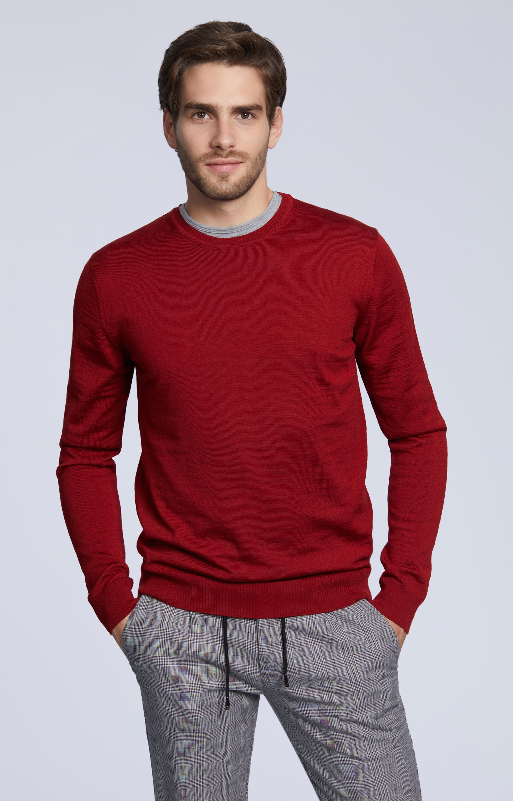 Lekki, wełniany sweter typu round-neck - 2