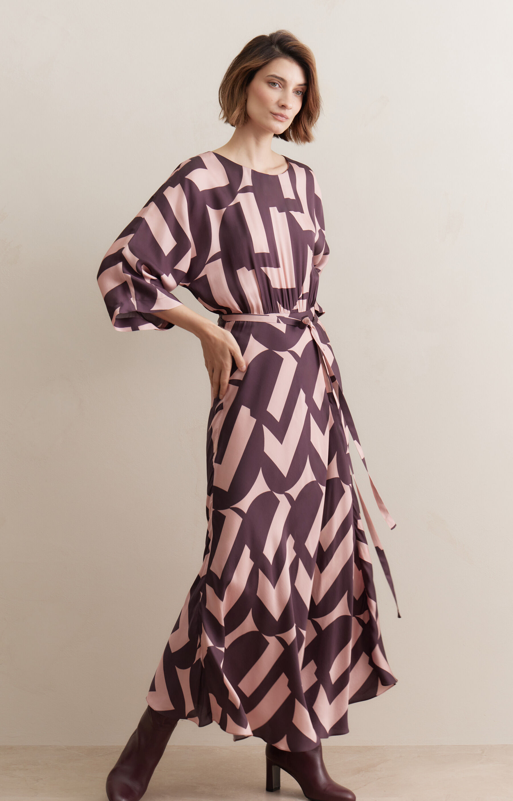 Sukienka midi w print - 5