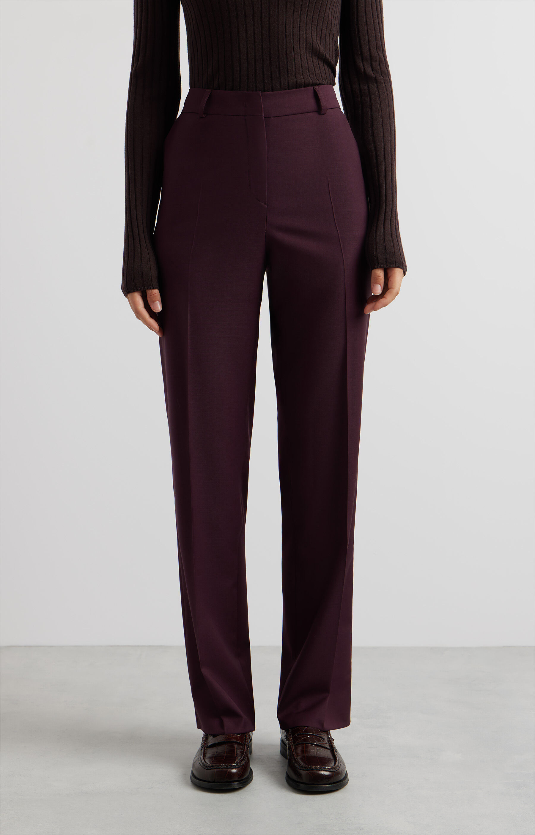 Wełniane spodnie slim fit - zestaw - 2