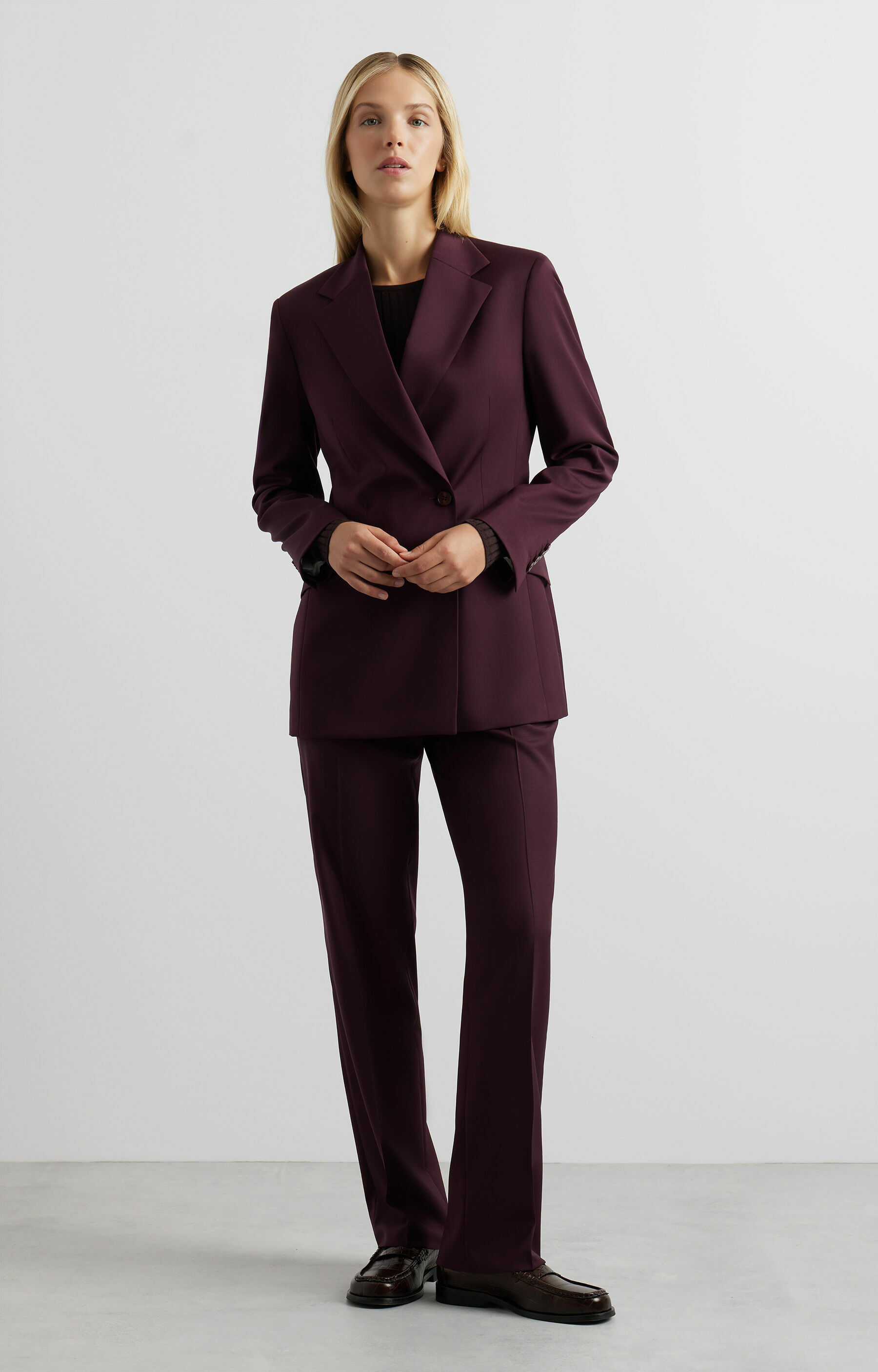 Wełniane spodnie slim fit do garnituru - Mix&Match - 7