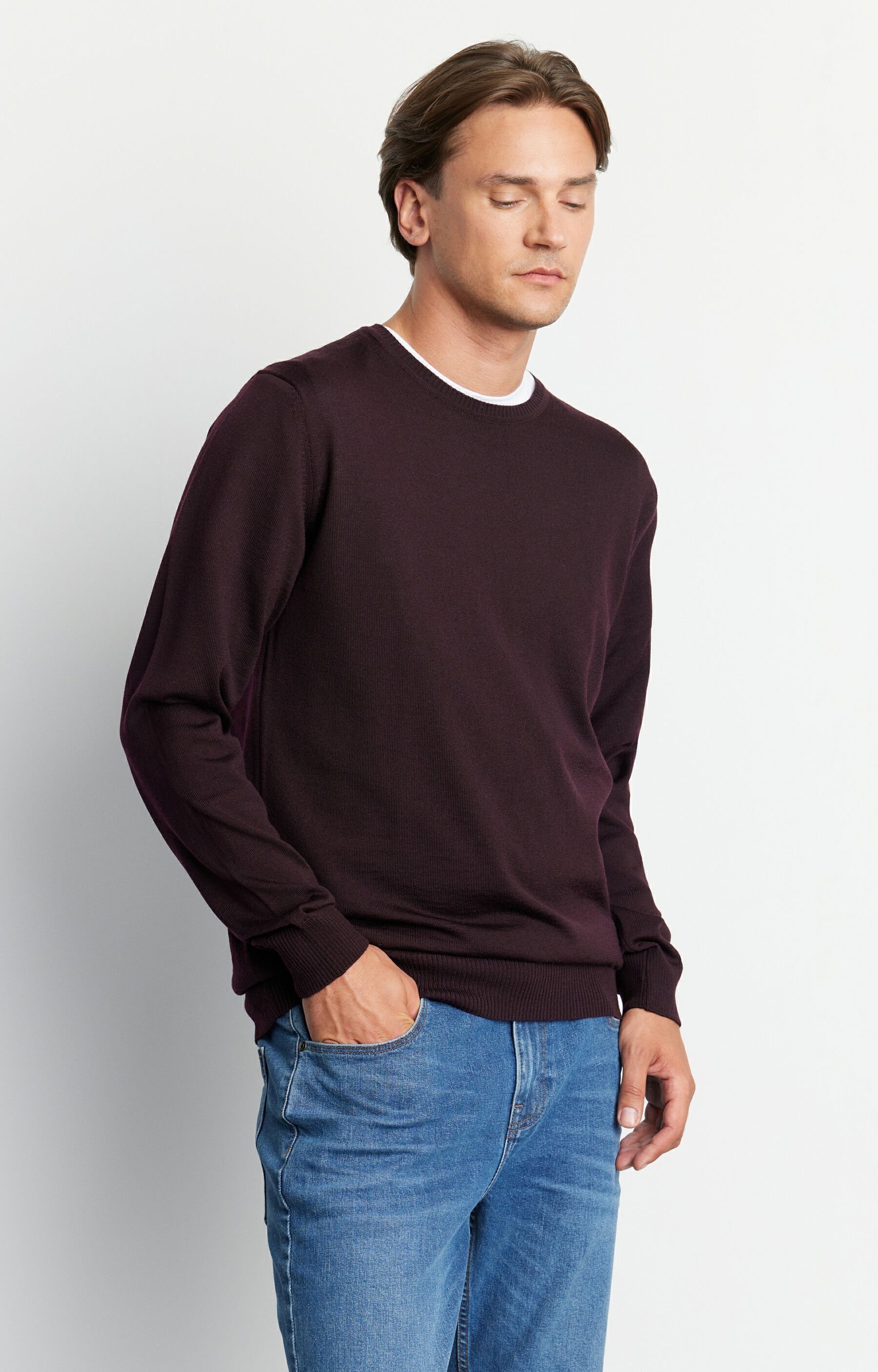 Sweter round-neck z wełny merino - 2
