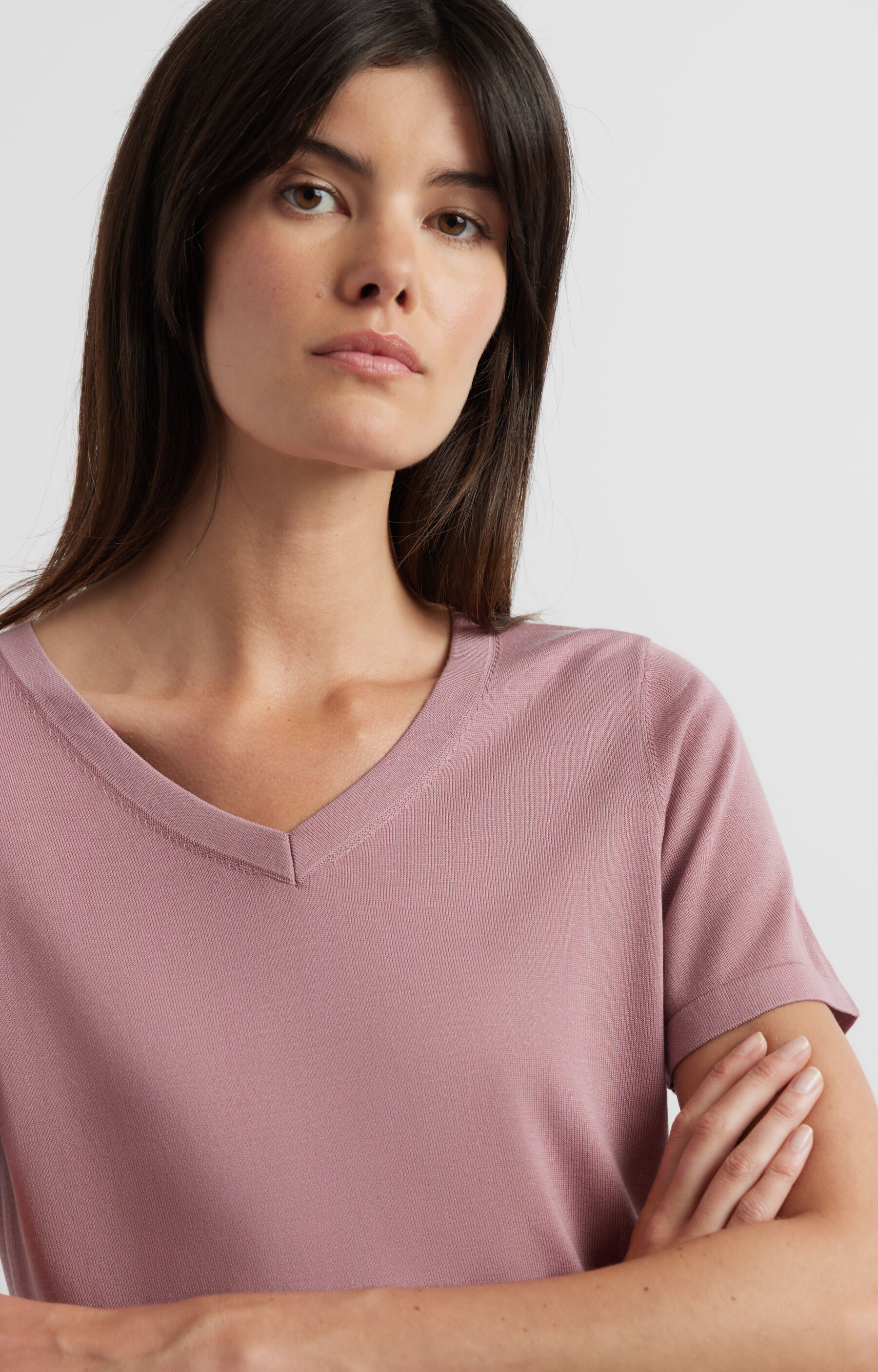 Swetrowy t-shirt v-neck - 4