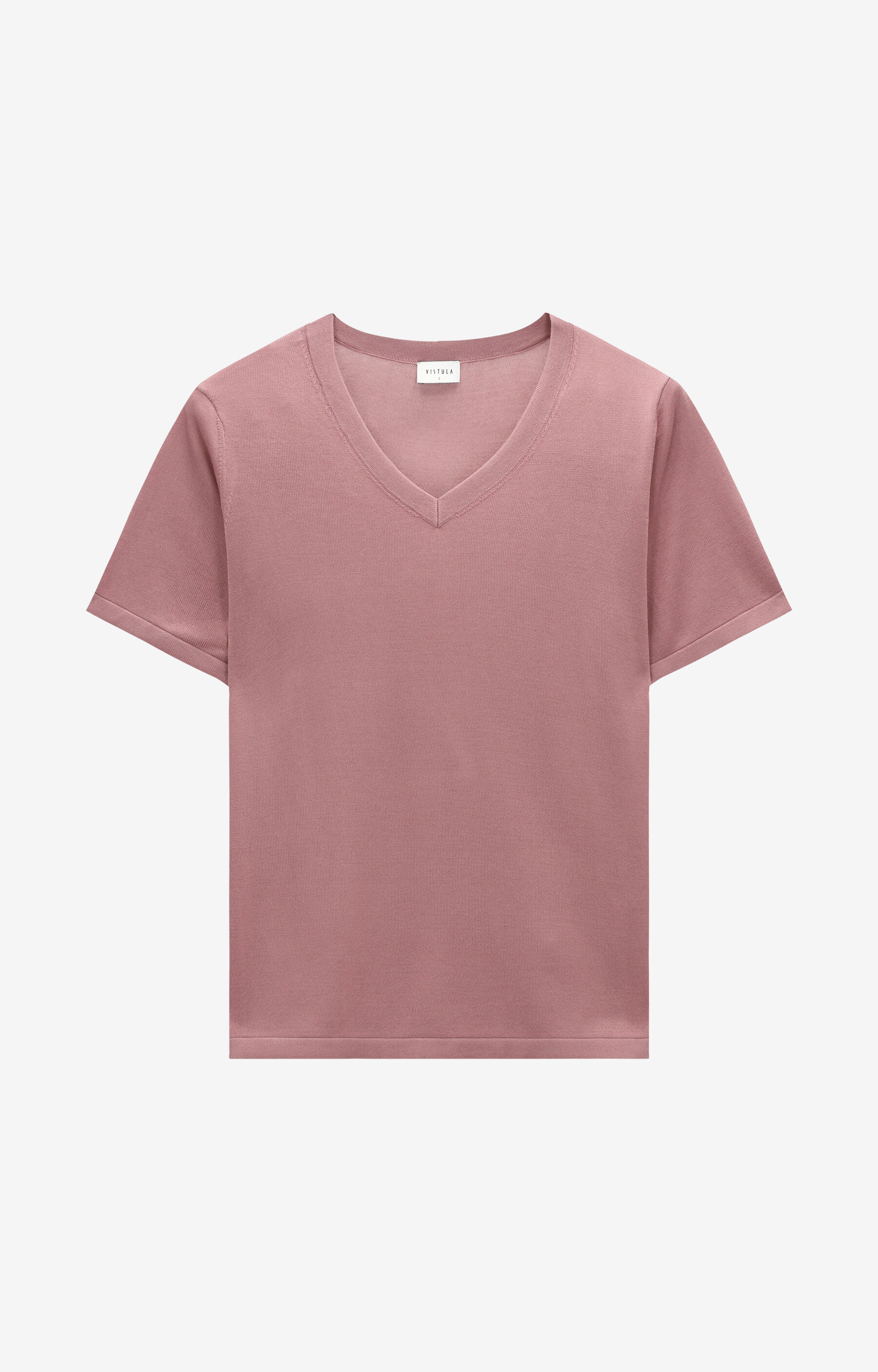Swetrowy t-shirt v-neck - 2