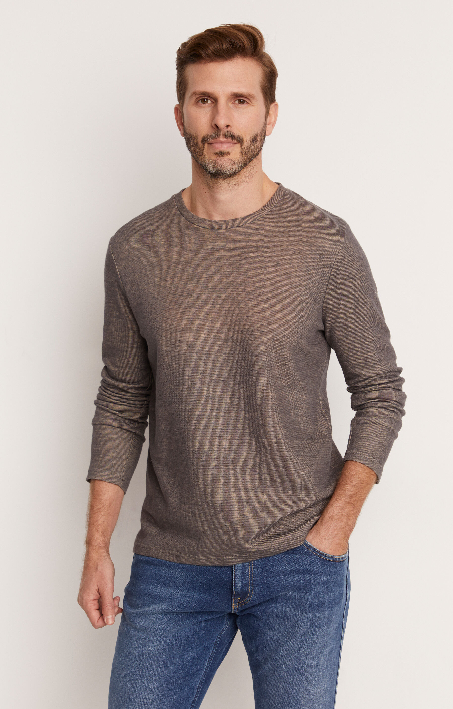 Lekka bluza typu round-neck - 3