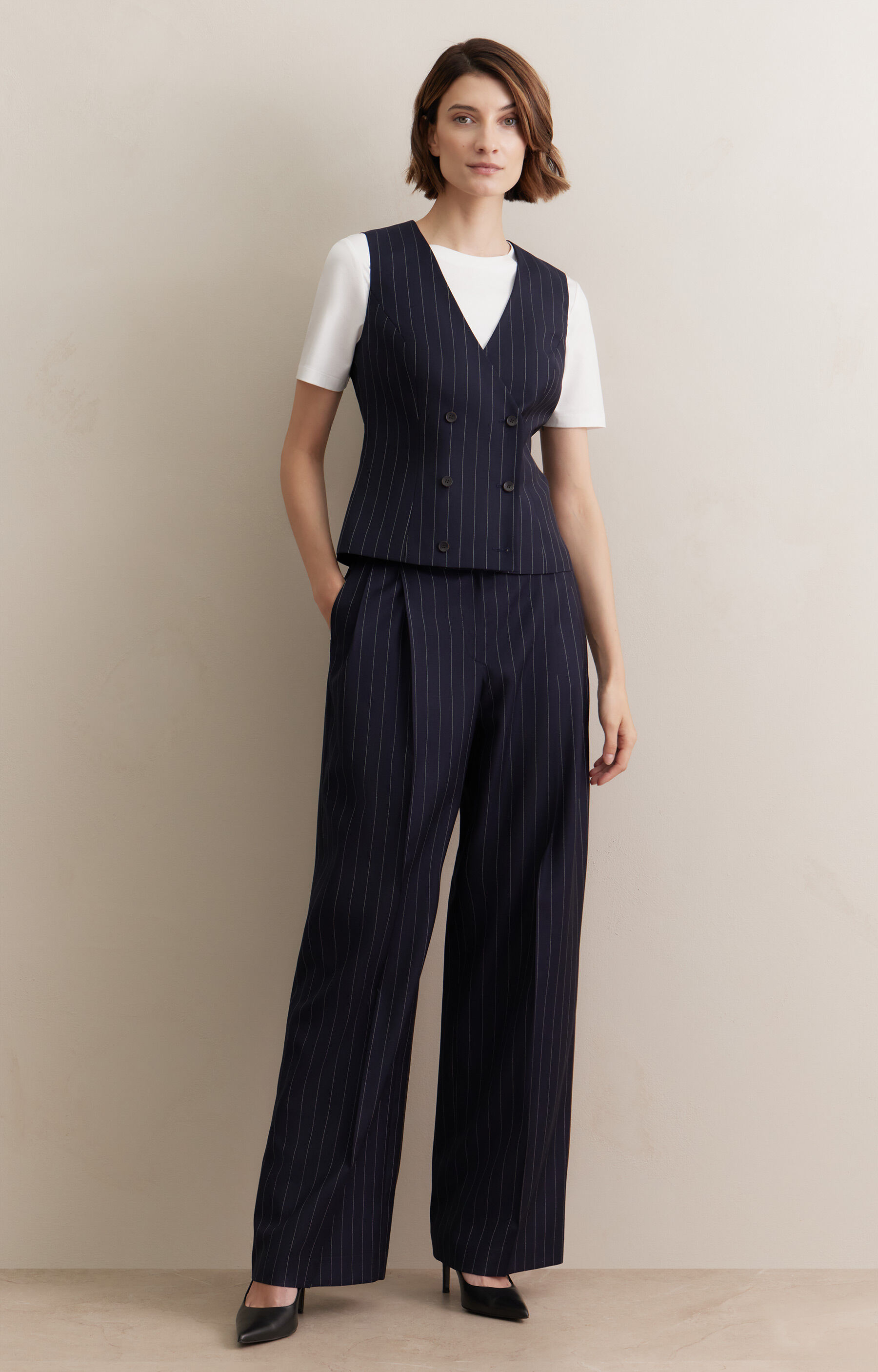 Dwurzędowa kamizelka slim do garnituru - Mix&Match - 6