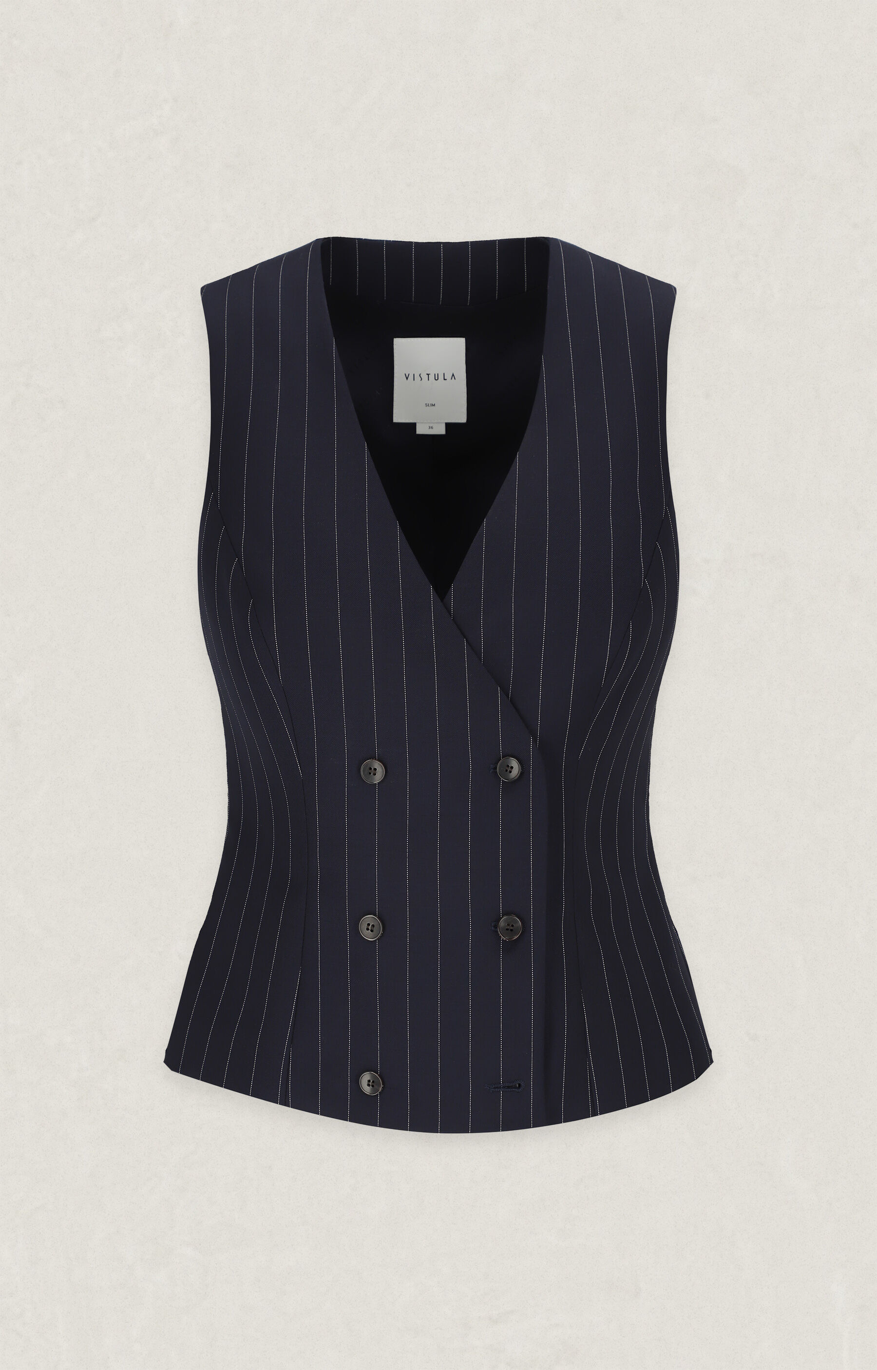 Dwurzędowa kamizelka slim do garnituru - Mix&Match - 2