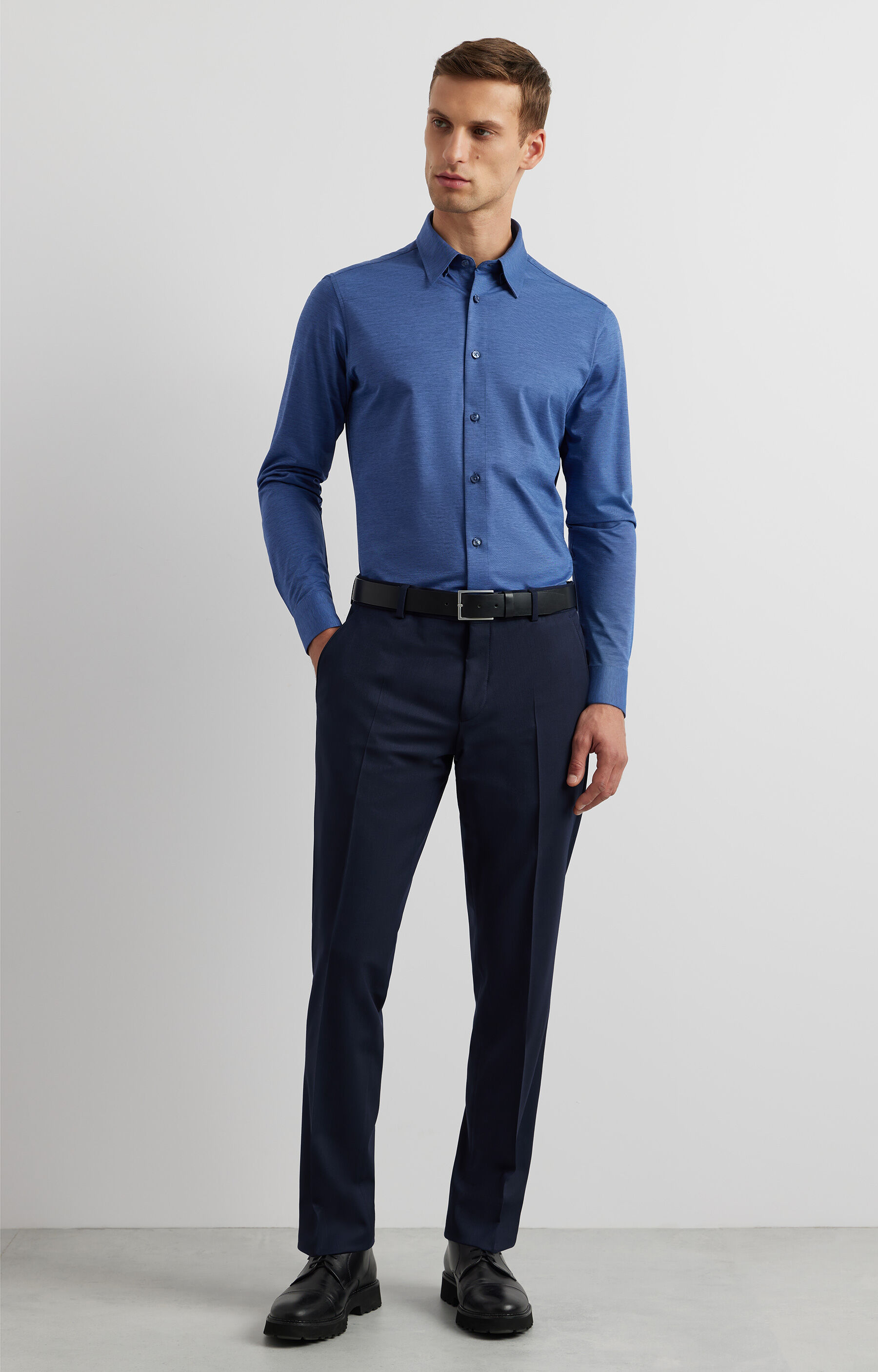 Dzianinowa koszula slim - 5