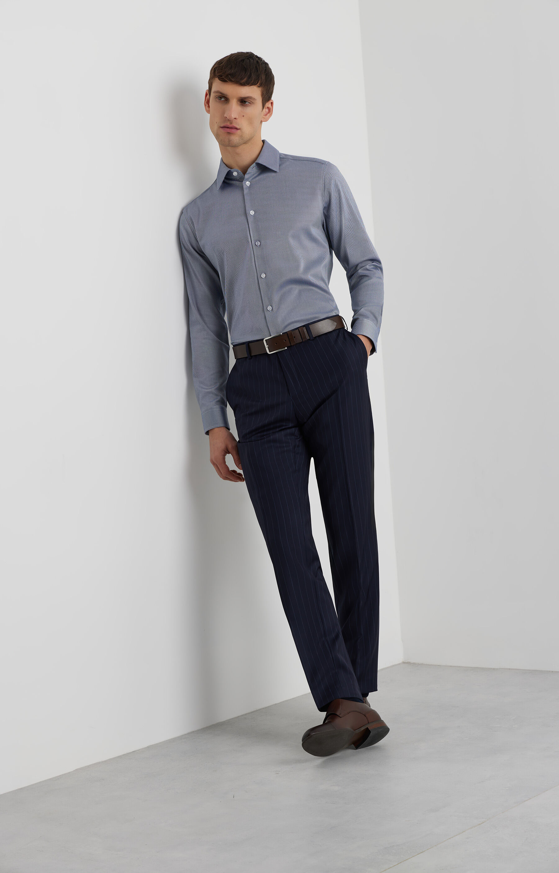 Koszula slim o twillowym splocie - 5