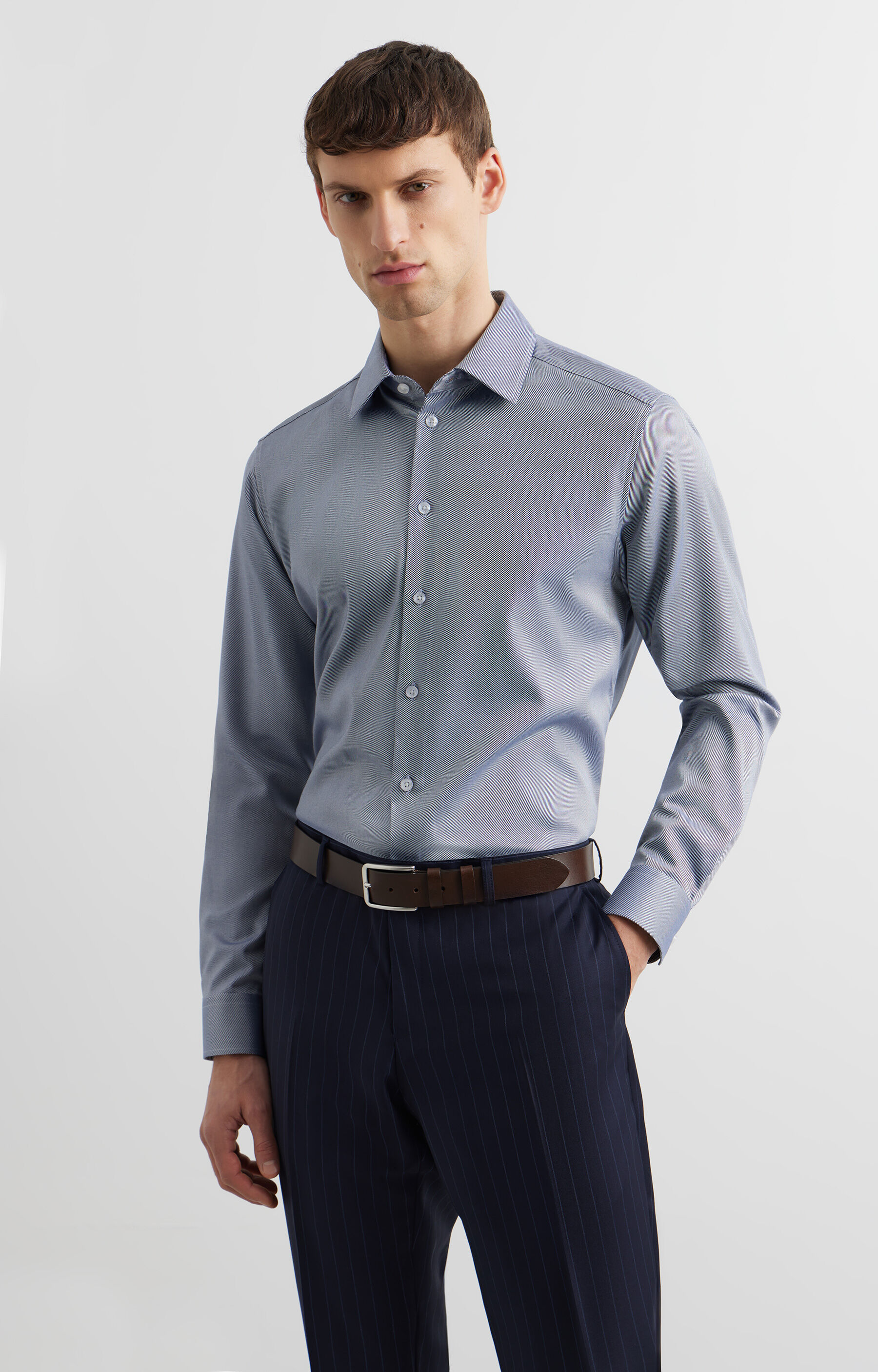 Koszula slim o twillowym splocie